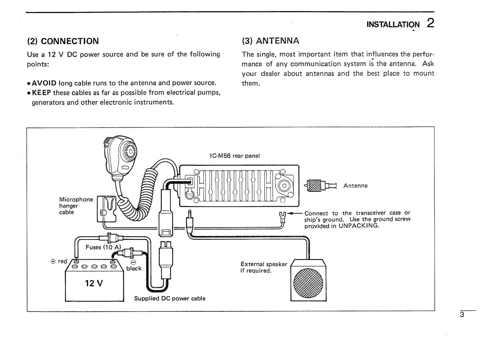 ICOM IC-M56 MARINE TRANSCEIVER INSTRUCTION MANUAL - WIRE BOUND - TOUGH COVERS