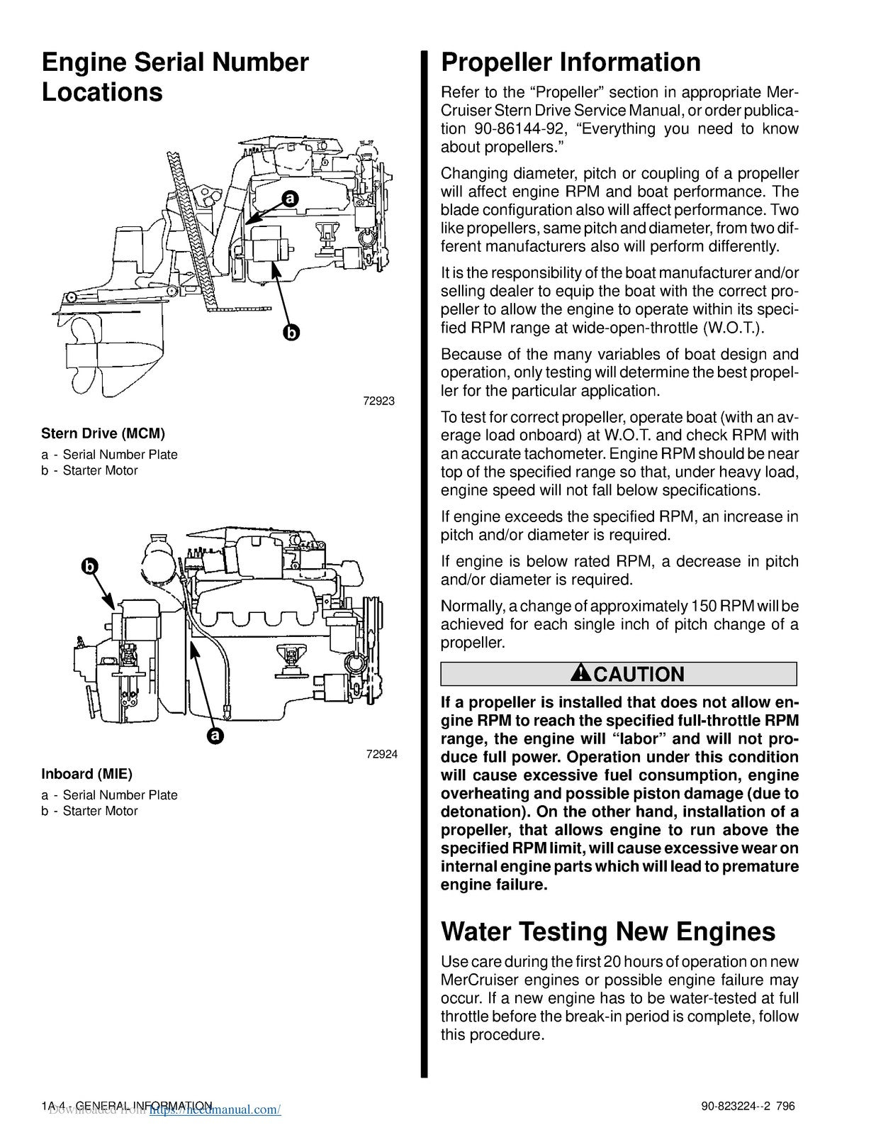 MERCURY MERCRUISER GM V-8 454 74L 502 82L Service Manual 1996 - WIRE BOUND