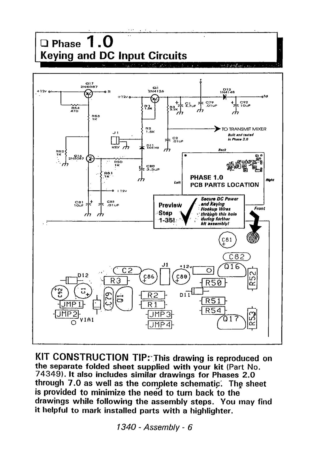 TEN TEC 1340 40 Meter CW Transceiver Instruction Manual - WIRE BOUND - COVERS