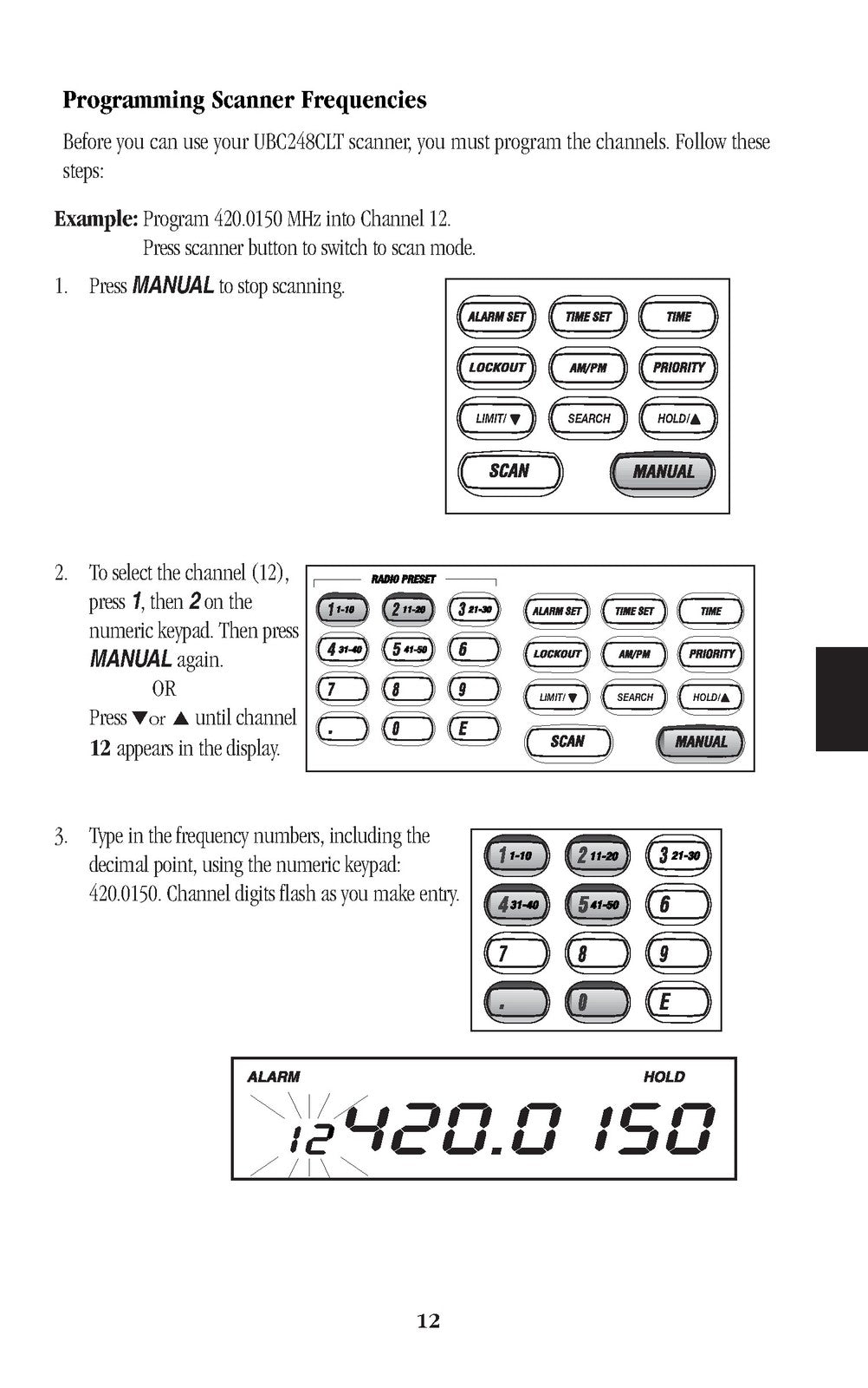 UNIDEN Bearcat UBC248CLT Scanner User Manual - STEEL WIRE BOUND - TOUGH COVERS