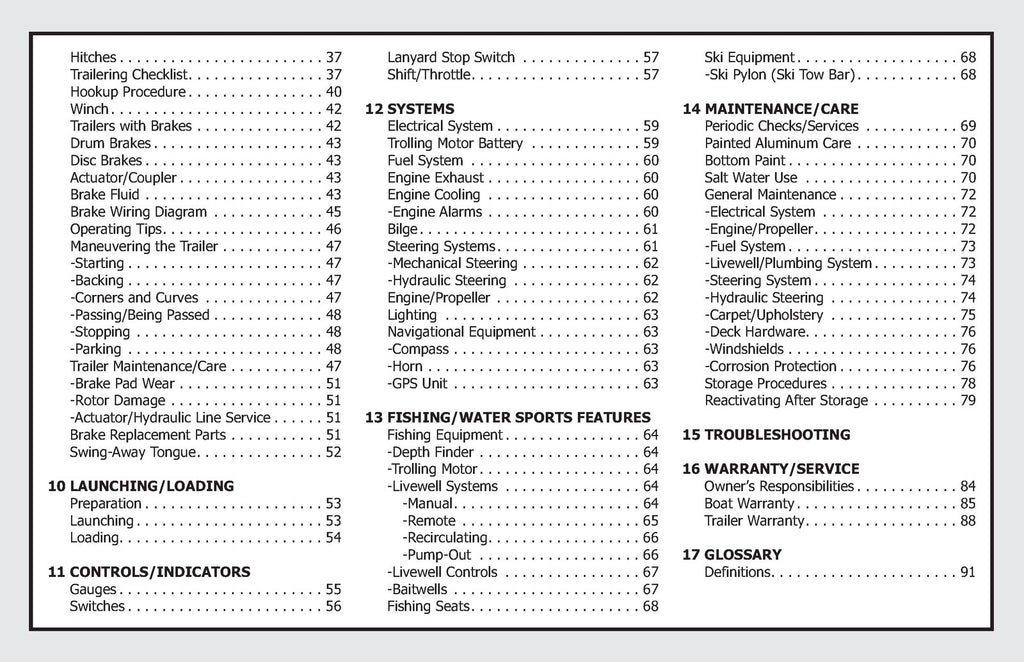 TRACKER MODIFIED "V" FISHING BOATS OPERATORS MANUAL - WIRE BOUND - TOUGH COVERS