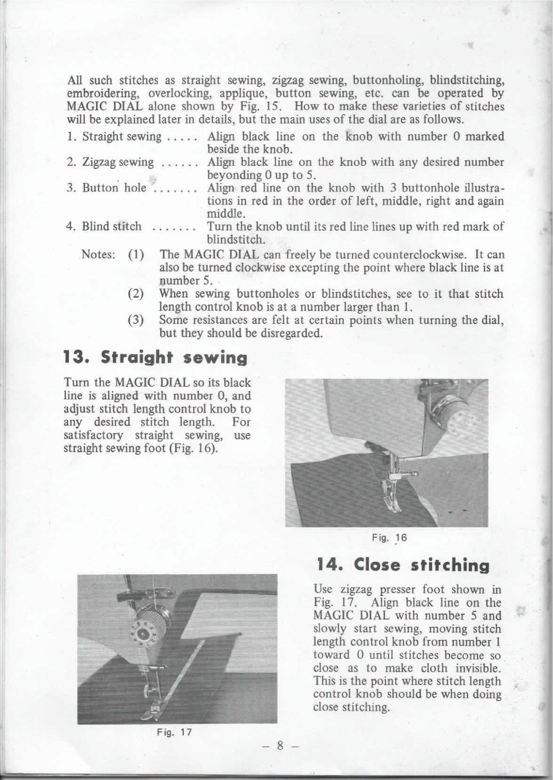 ALFA 475 Zig-Zag Sewing Machine Instruction Manual - WIRE BOUND - TOUGH COVERS