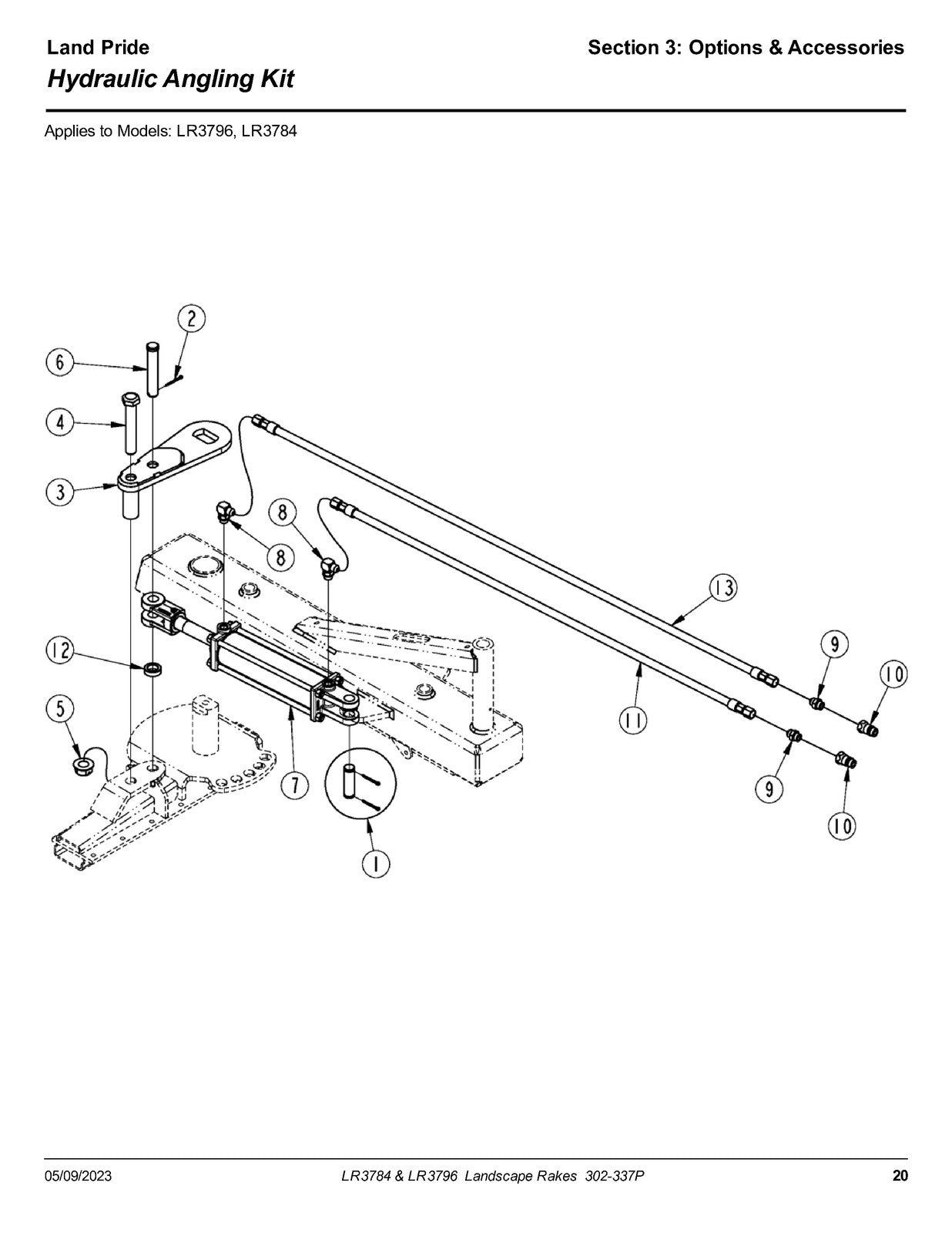LAND PRIDE LR37 Series Landscape Rakes Parts Manual 2023 - WIRE BOUND - COVERS