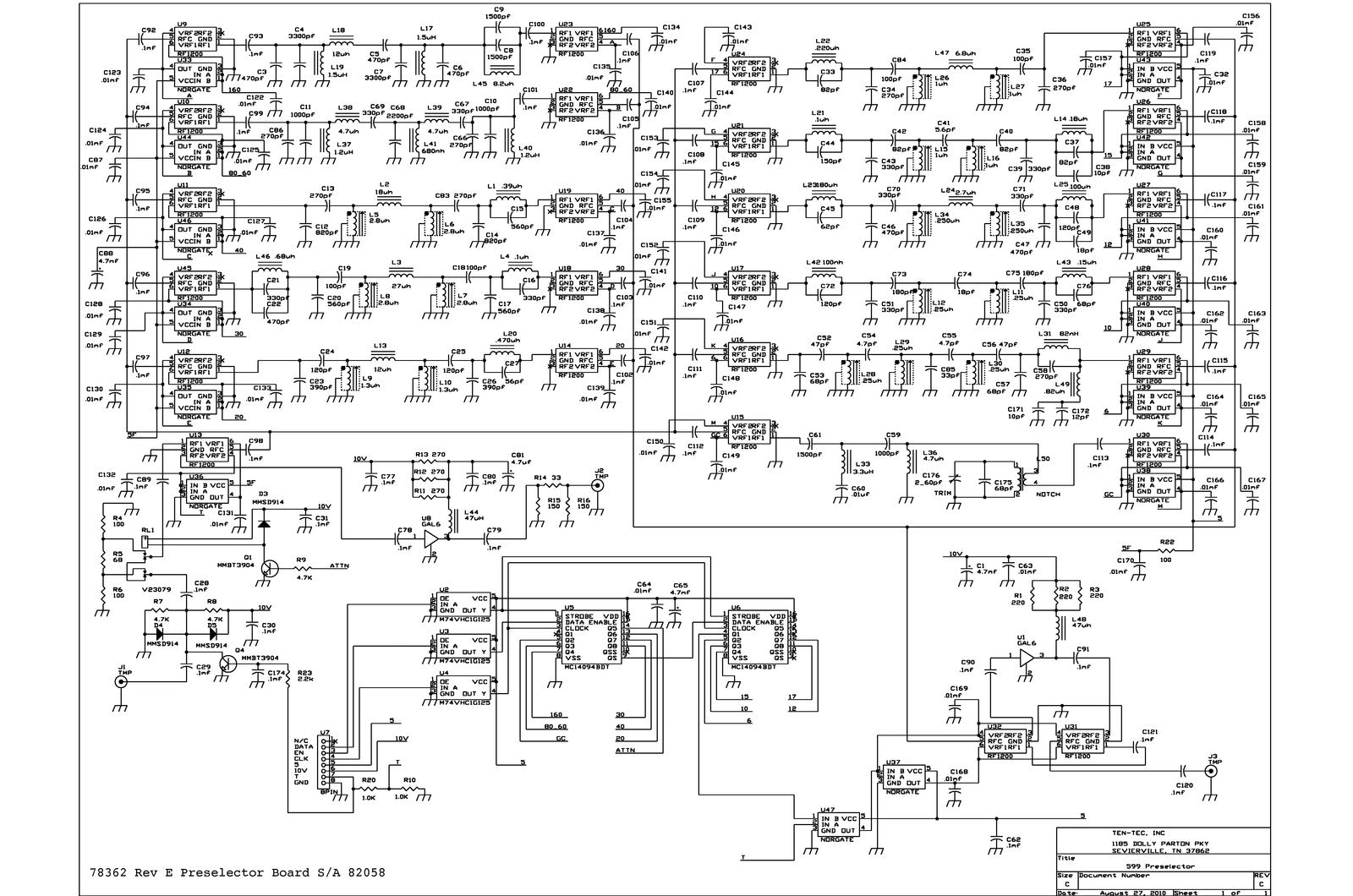 TEN TEC Eagle 599 Schematics - BOUND - COVERS - XL FOLDOUT PAGES