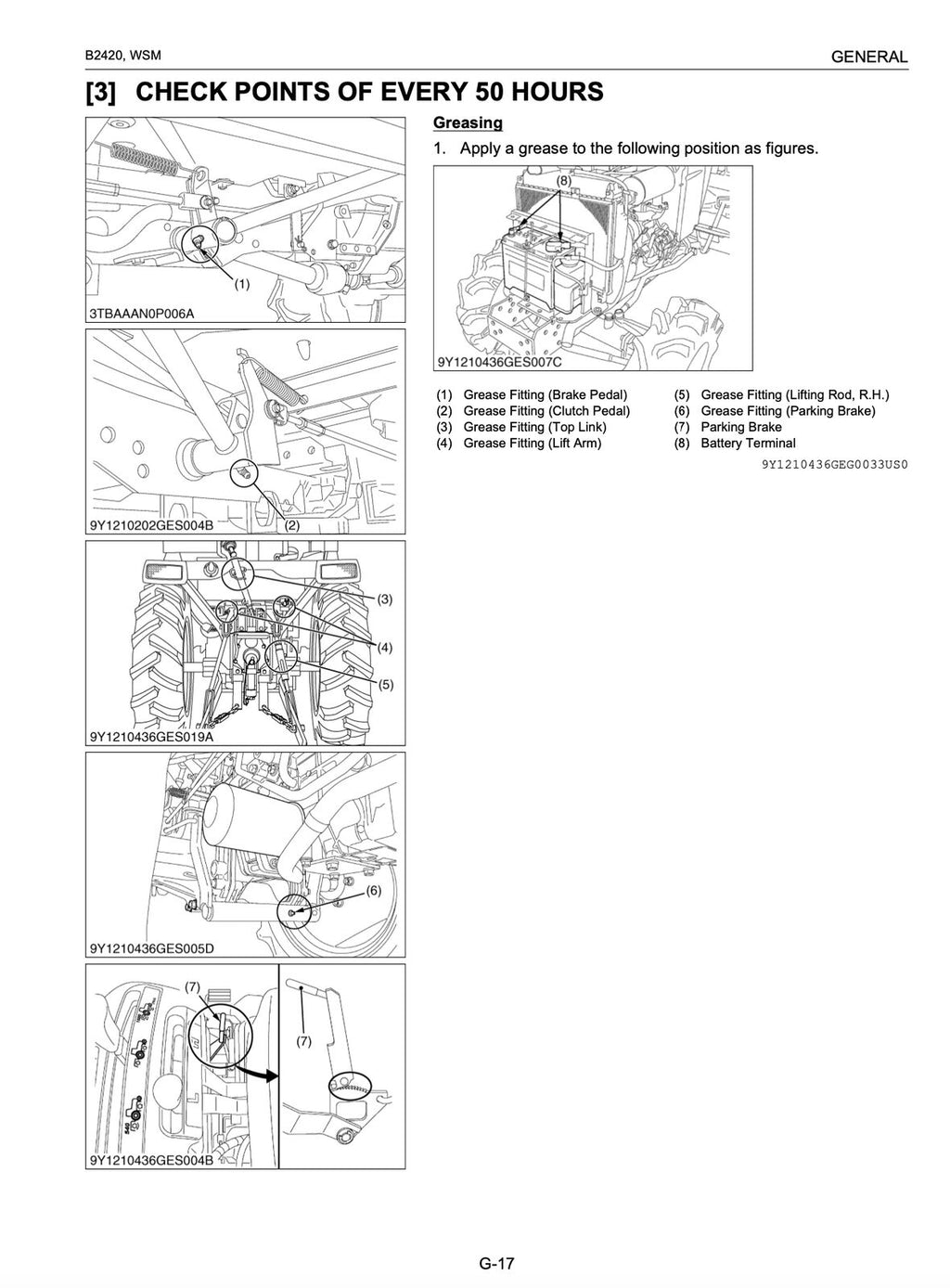 KUBOTA B2420 TRACTOR WORKSHOP MAUAL - STEEL WIRE BOUND - PROTECTIVE COVERS