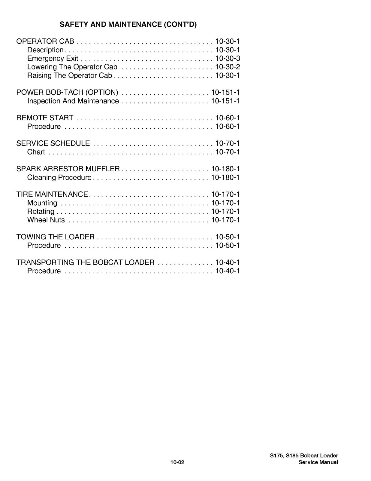 BOBCAT S175 S185 TURBO Service Repair Manual sn 525011001 and Up, FOLDOUTS