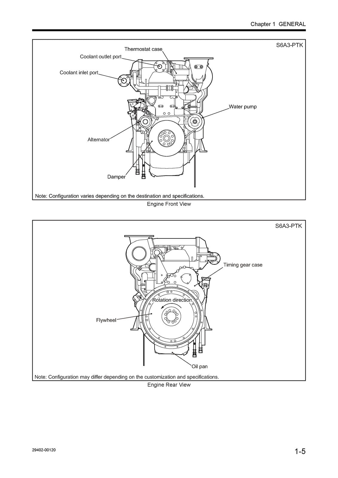 MITSUBISHI S6A3 DIESEL ENGINE SERVICE MANUAL 2017 - WIRE BOUND - TOUGH COVERS