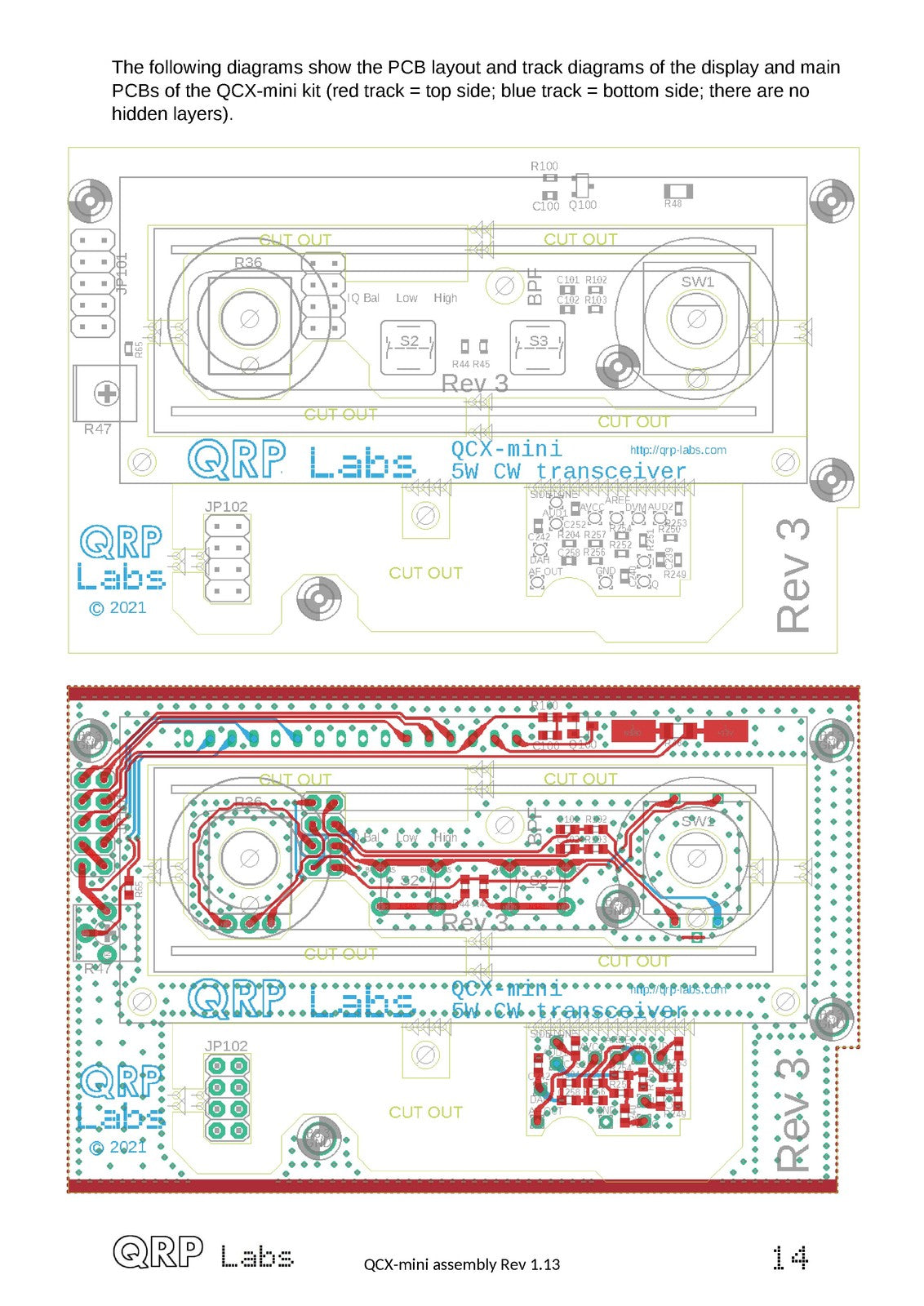 QRP LABS QCX-Mini for PCB Rev 1 and 2 Assembly Manual - WIRE BOUND - COVERS