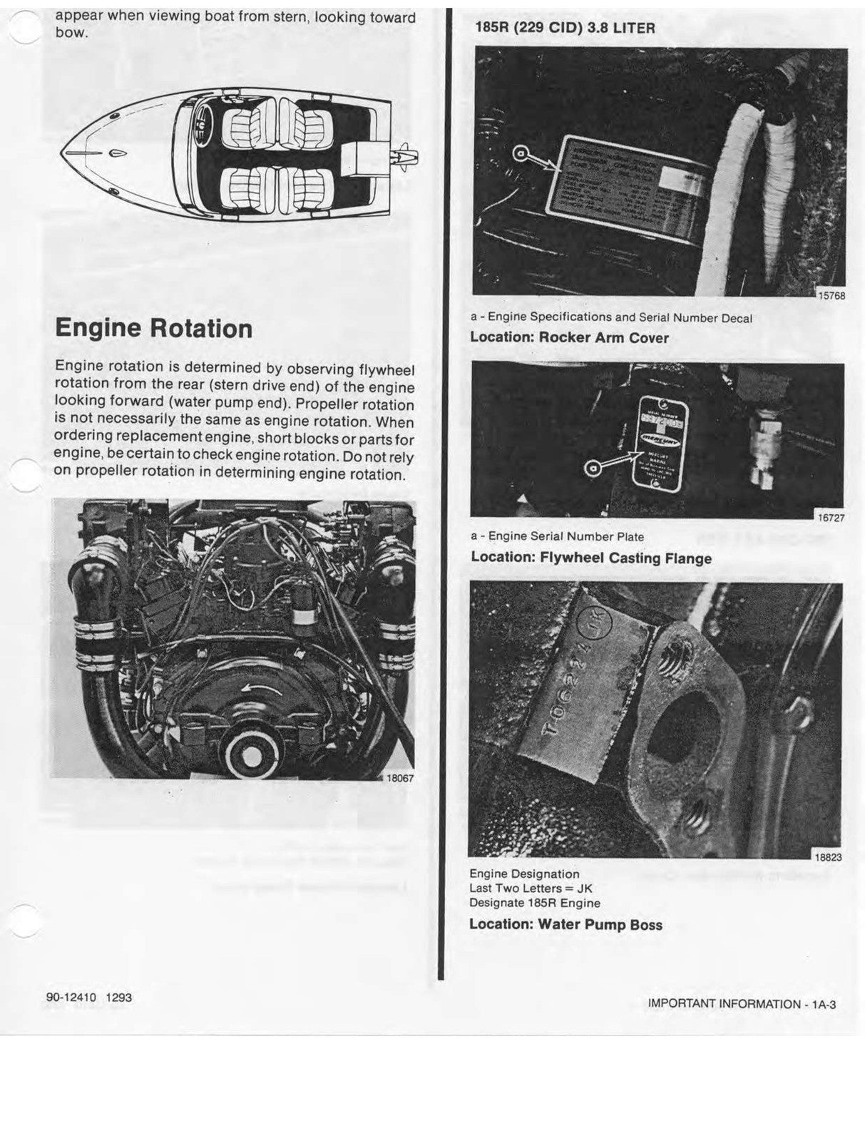 MERCURY MERCRUISER GM V-6 229 262 MCM 185R 185MR 205MR Service Manual 1994