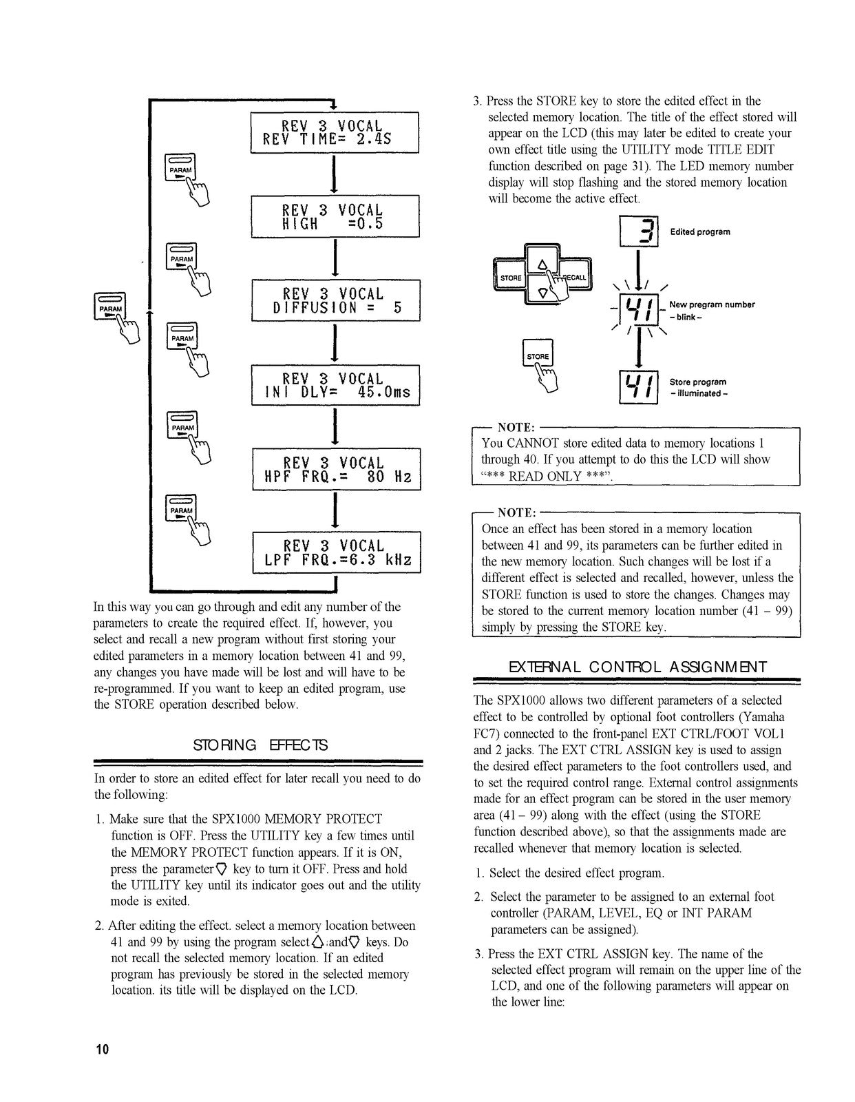 YAMAHA SPX1000 Professional Multi-Effect Processor Operation Manual - WIRE BOUND