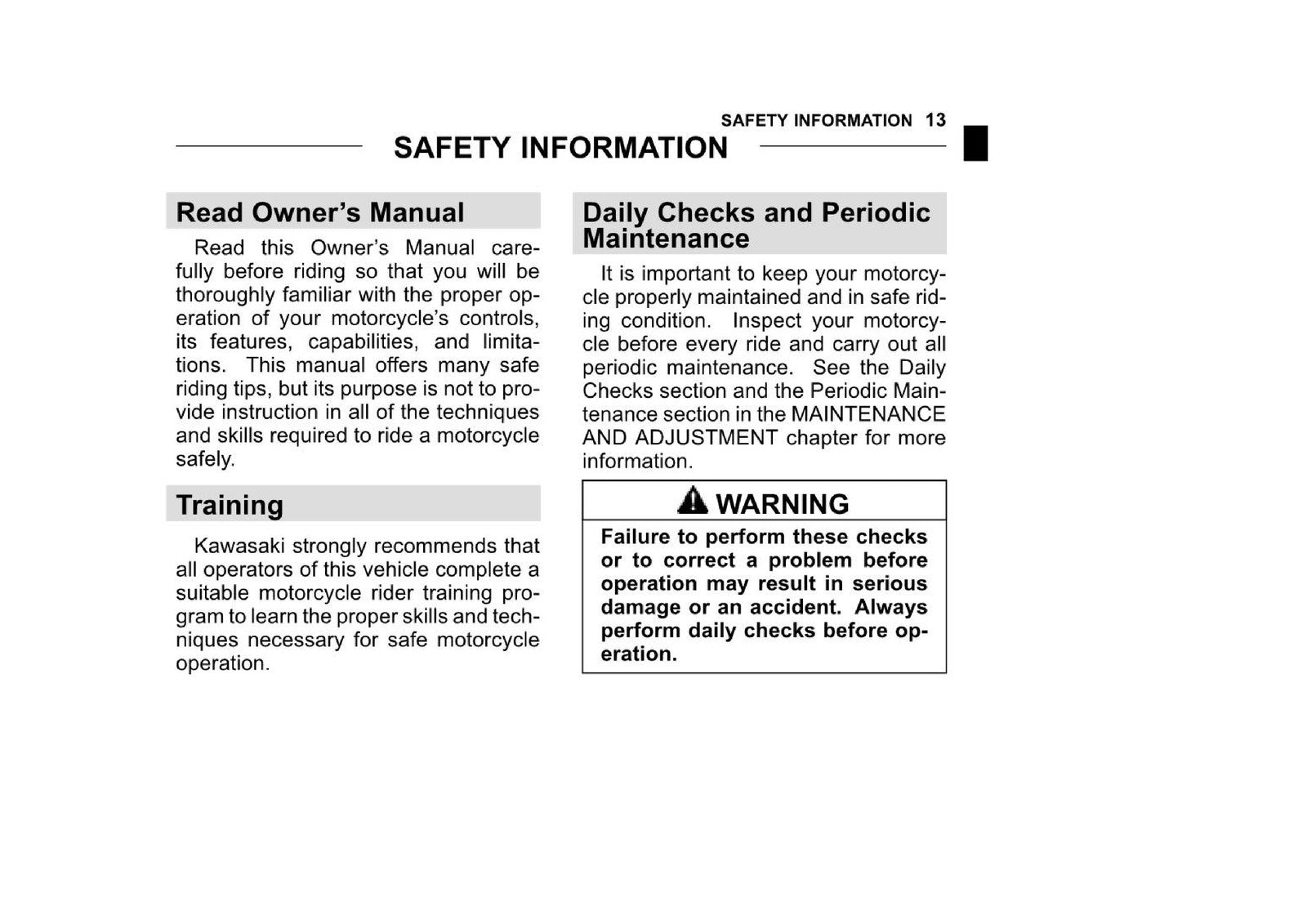 KAWASAKI Z400 Motorcycle Owners Manual - STEEL WIRE BOUND - PROTECTIVE COVERS