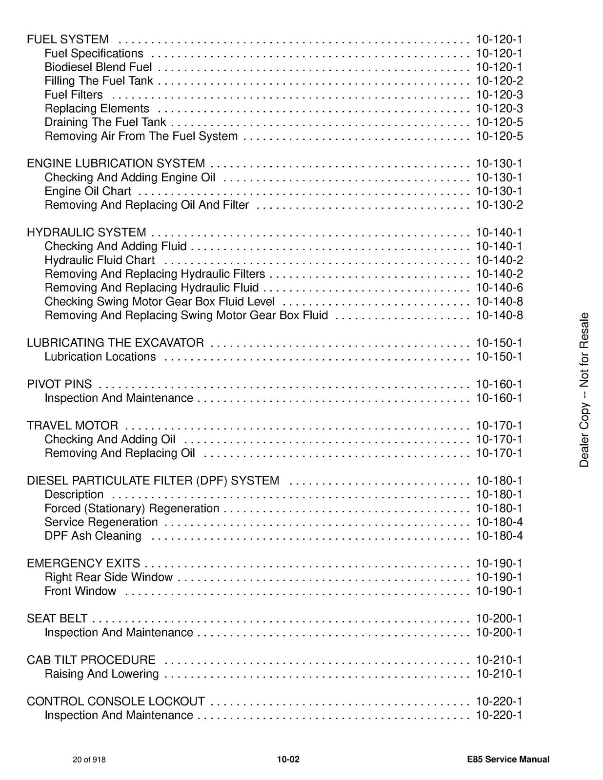 BOBCAT E85 Excavator Service Manual SN B34T11001 Up - BOUND - COVERS - FOLDOUTS