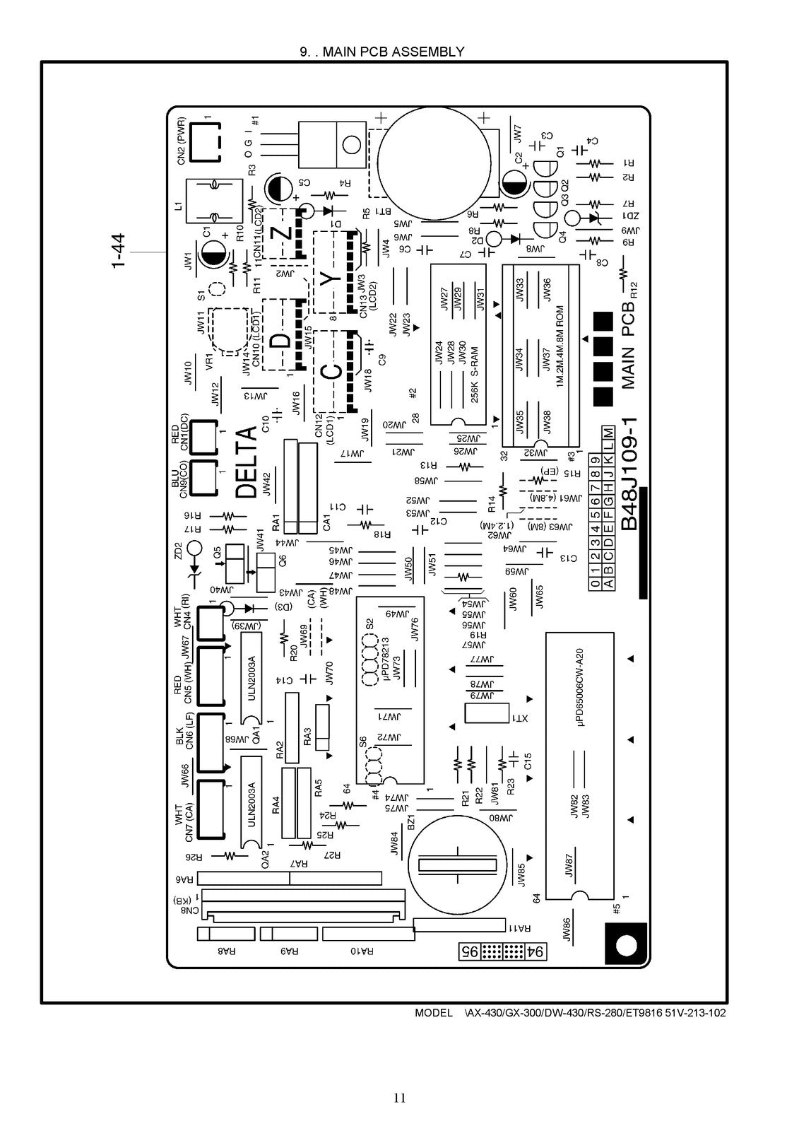 BROTHER AX-430 GX-300 DW-430 RS-280 ET9816 Parts Reference List Manual - BOUND