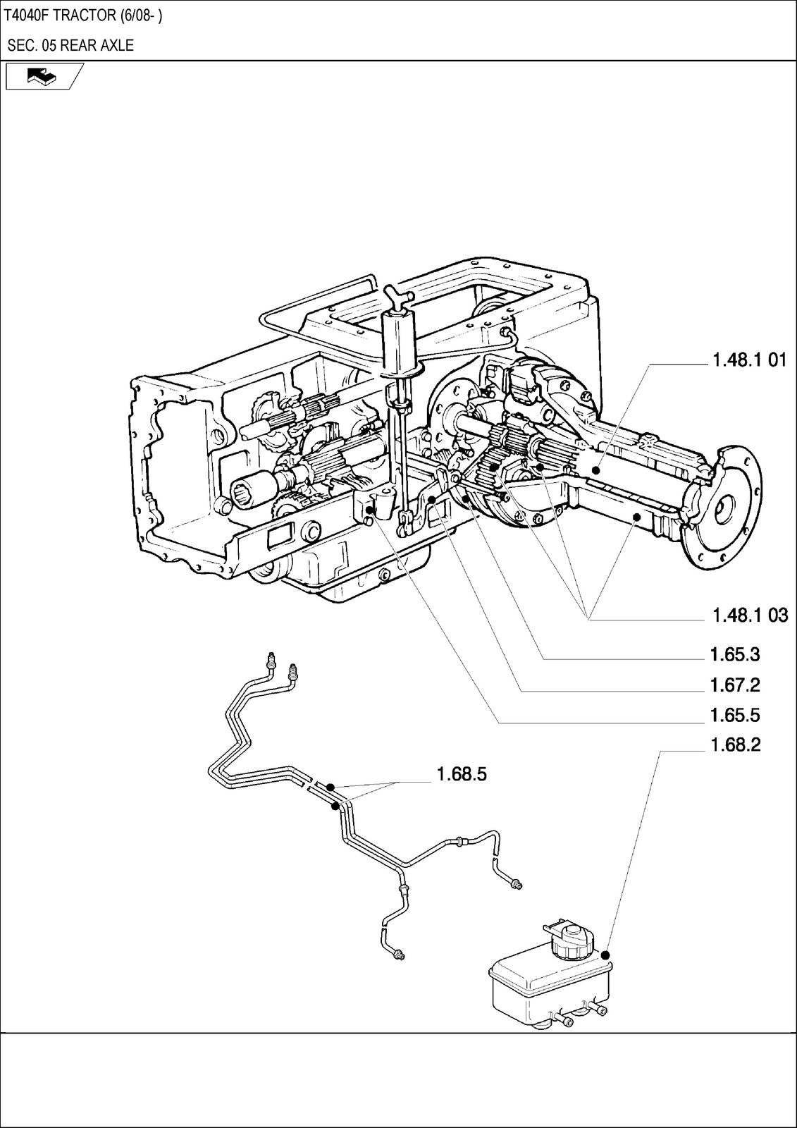 NEW HOLLAND T4040F Tractor Parts Catalogue Manual - WIRE BOUND - TOUGH COVERS