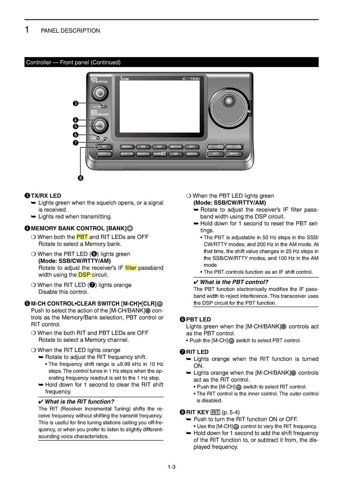 ICOM IC-7100 HF VHF UHF All Mode Transceiver Full Manual - WIRE BOUND - COVERS