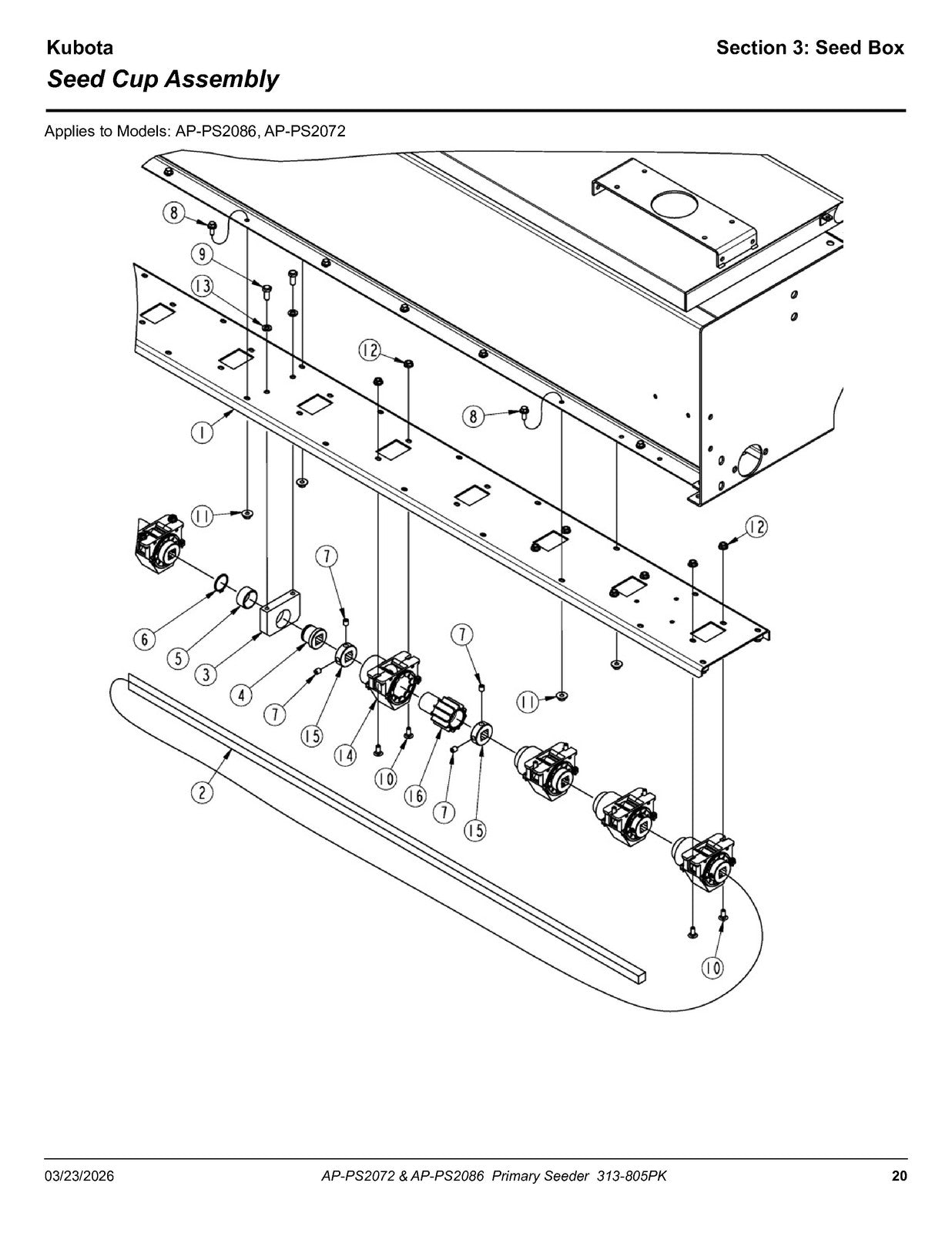 LAND PRIDE PS20 Series Primary Seeders Parts Manual 2026 - WIRE BOUND - COVERS