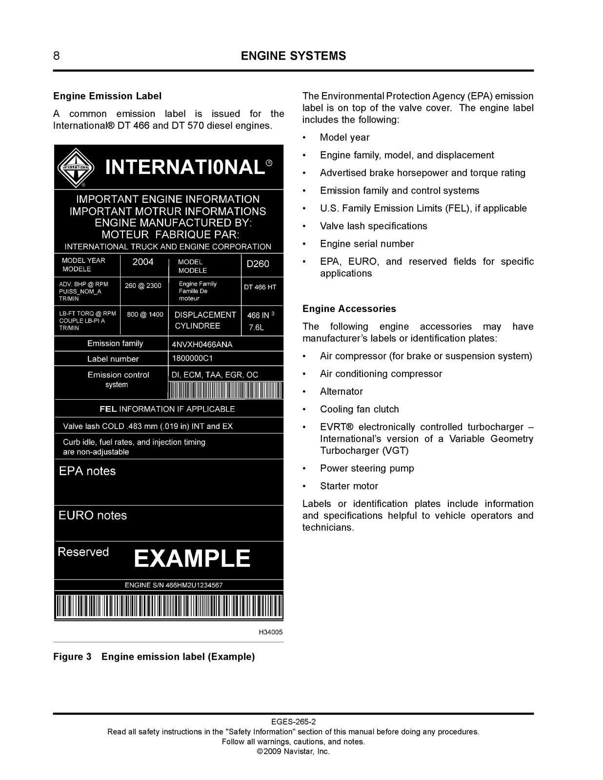INTERNATIONAL DT 466 DT 570 HT 570 Diesel Engine Service Manual 2009 - BOUND