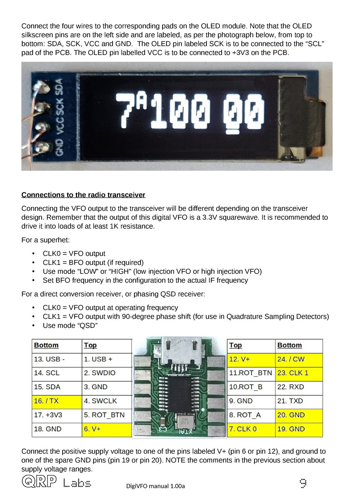 QRP LABS DigiVFO Miniature Digital VFO And BFO Manual - WIRE BOUND - COVERS