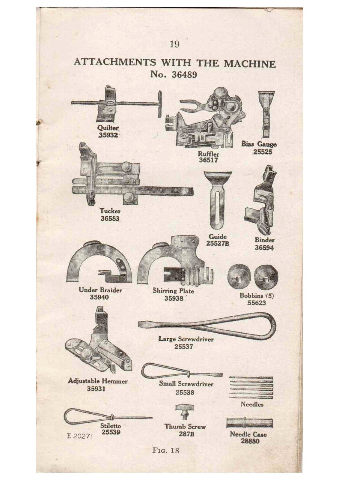SINGER 115 Lock Stitch Rotary Hook Sewing Machine Manual 1915 - WIRE BOUND