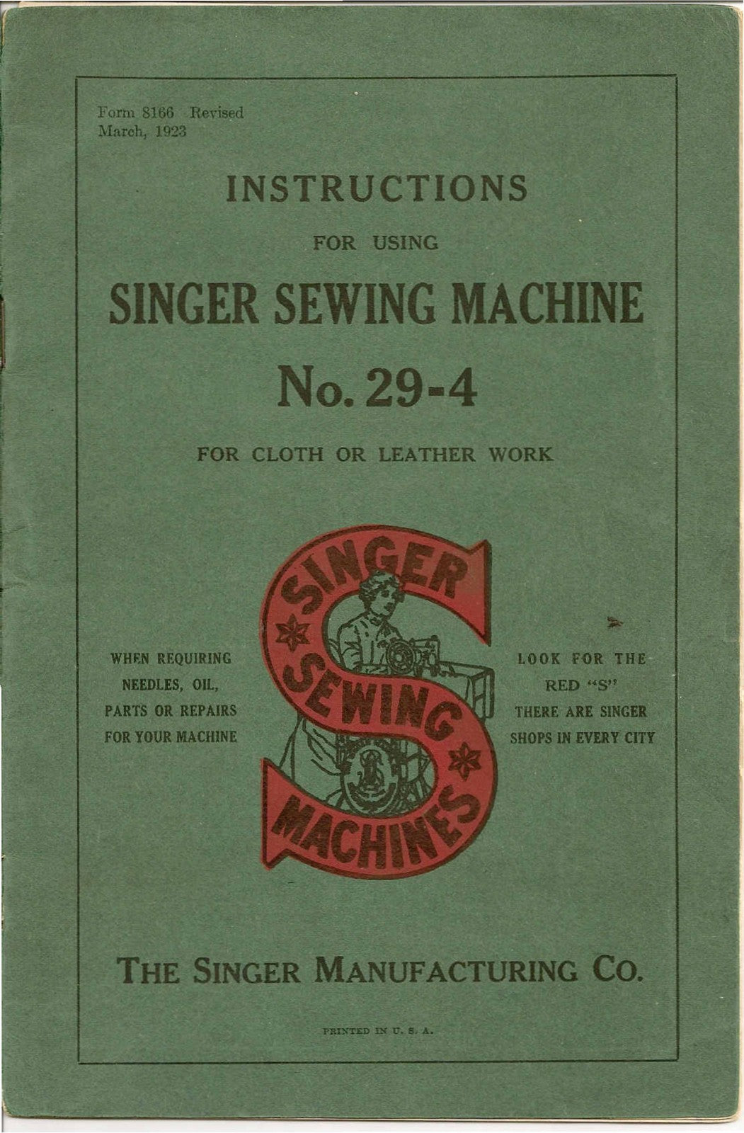 SINGER 29-4 Instruction & Parts Diagram Manual BUNDLE: WIRE BOUND - TOUGH COVERS