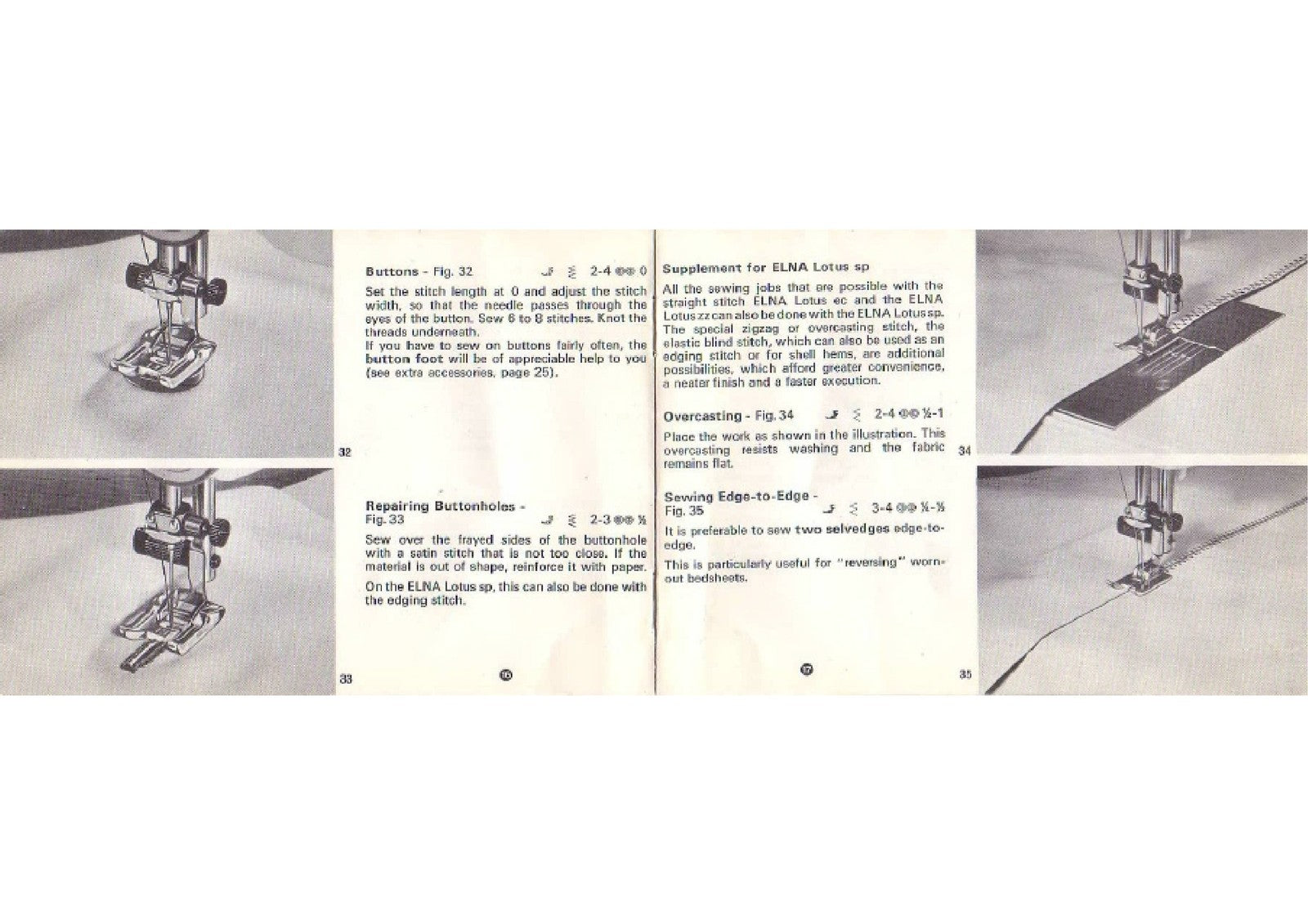 ELNA Lotus Sewing Guide Manual - STEEL WIRE BOUND - PROTECTIVE COVERS