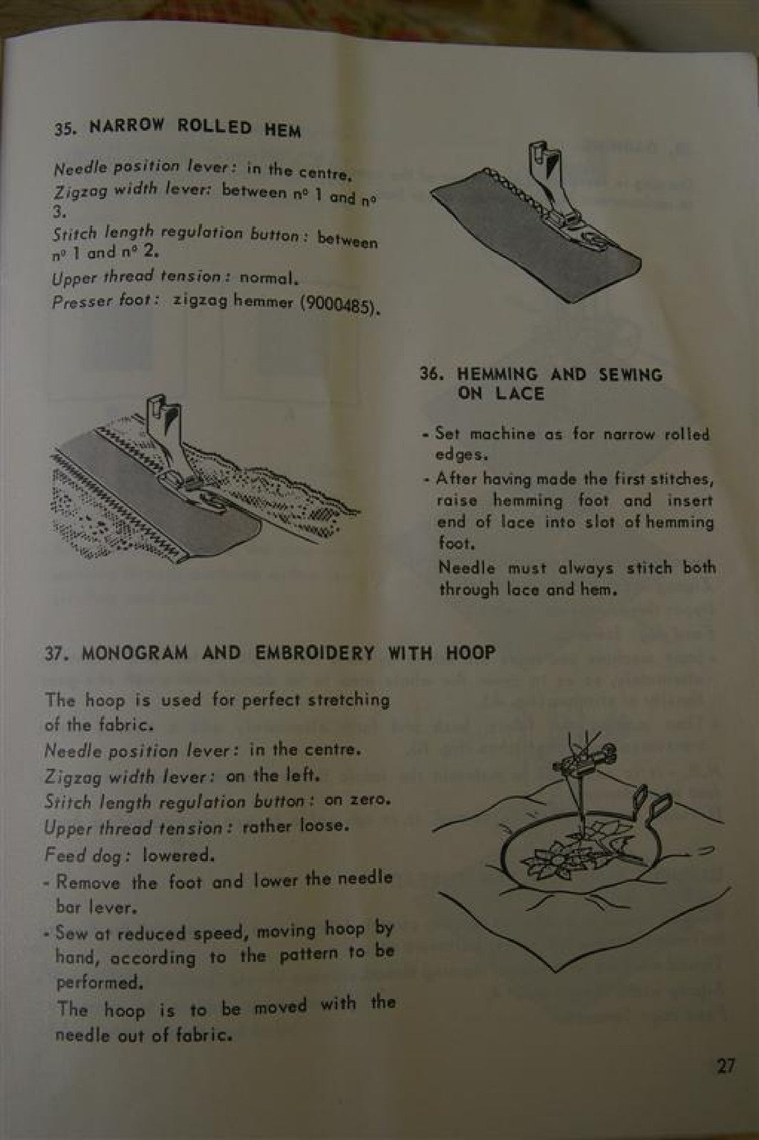 NECCHI 523 Sewing Machine Instructions For Use And Maintenance Manual - BOUND