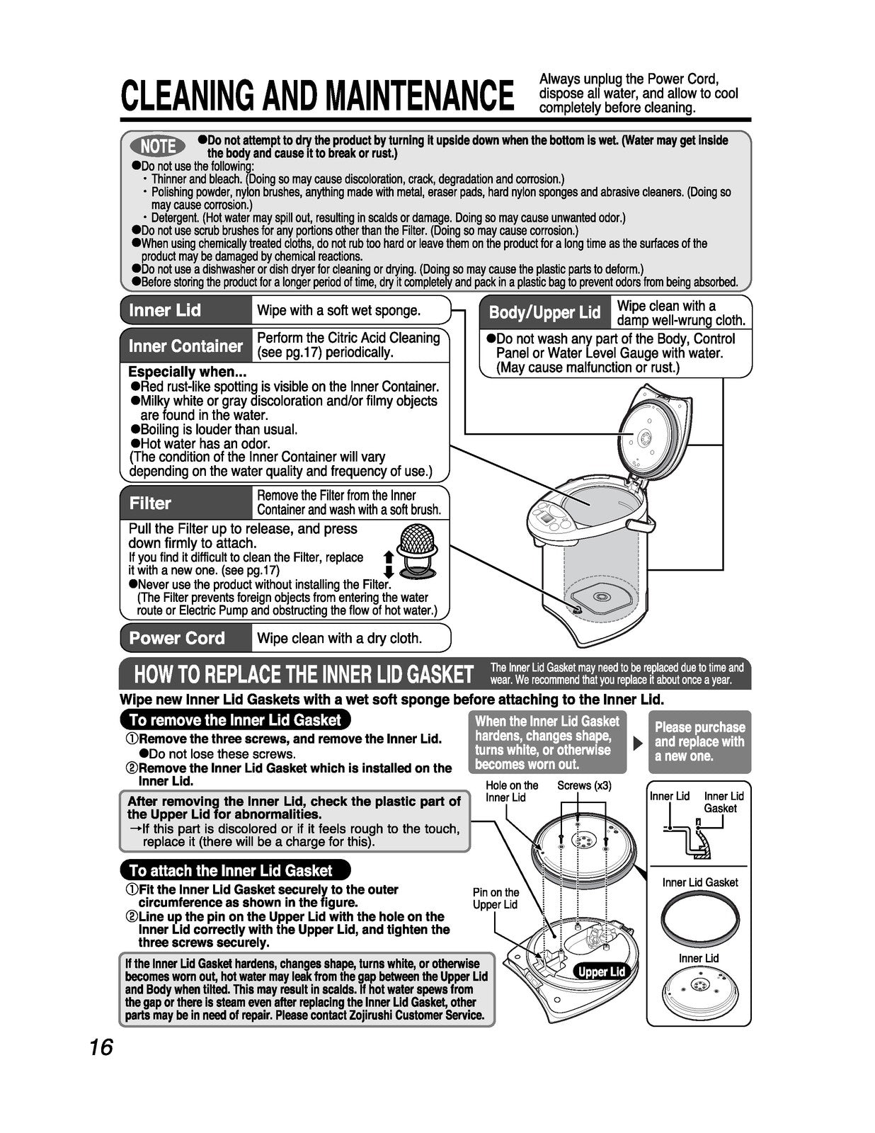 ZOJIRUSHI CD-WCC30 40 Micom Water Boiler  Operating Instructions Manual - BOUND