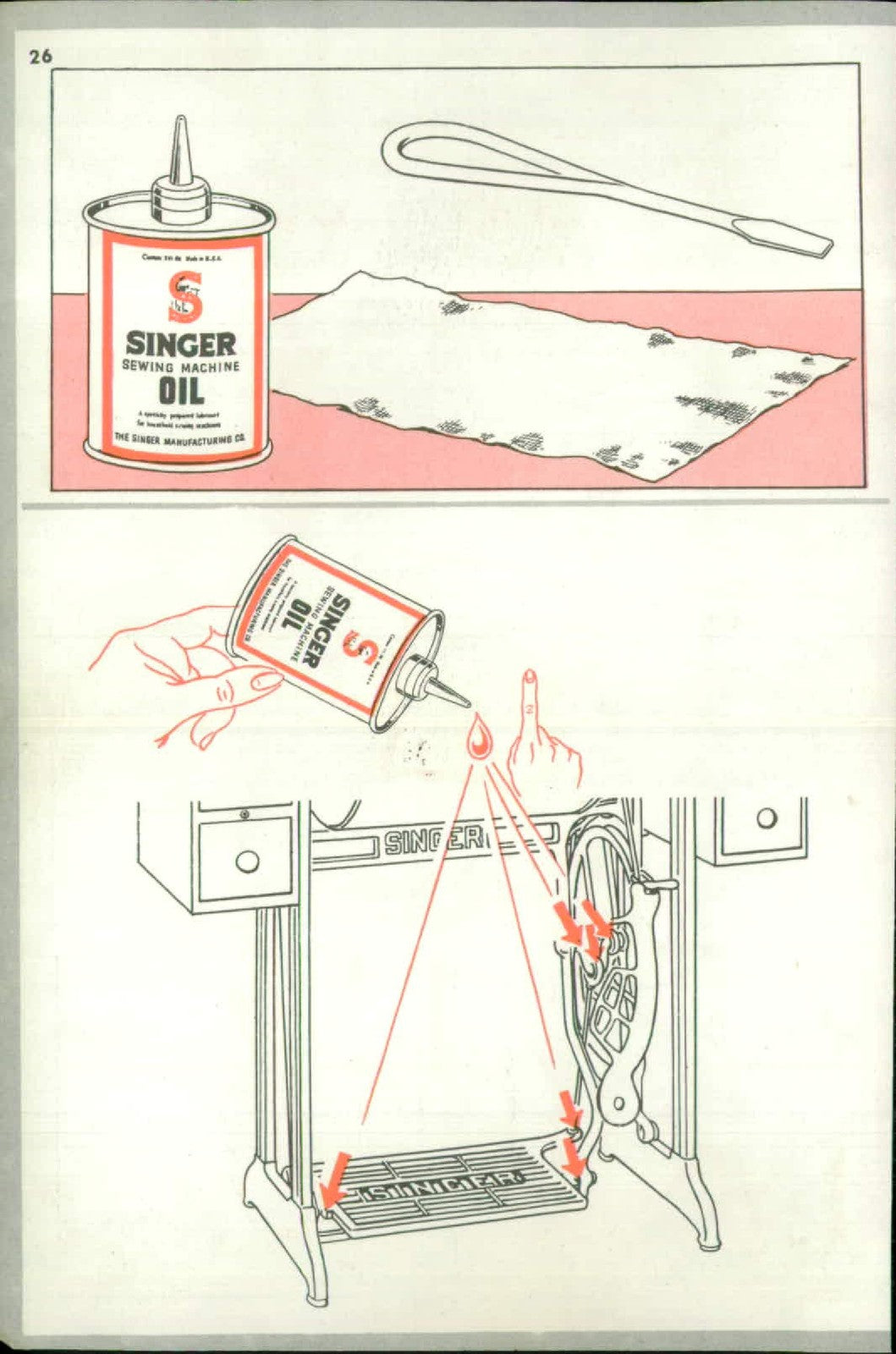 SINGER 15M Sewing Machine Instruction Manual - STEEL WIRE BOUND - TOUGH COVERS