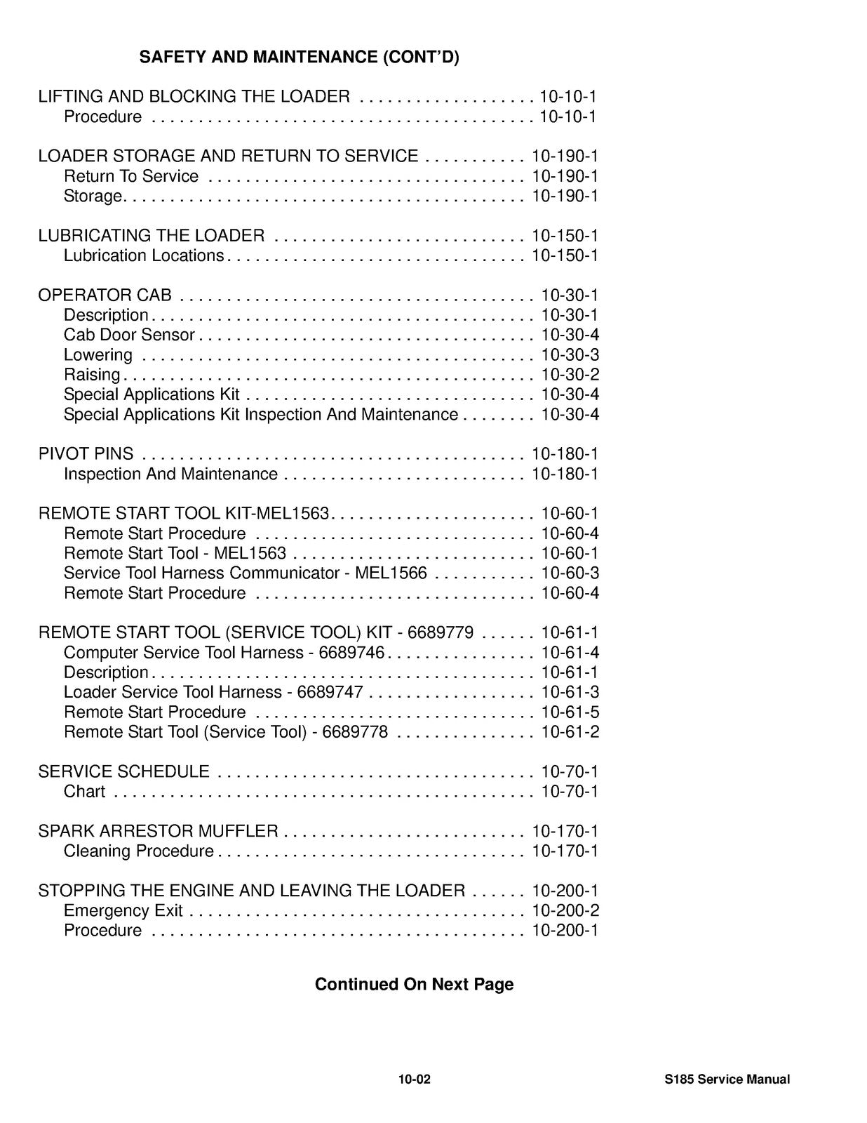 BOBCAT S185 Skid-Steer Loader Service Manual SN 530360001 and Up, FOLDOUTS