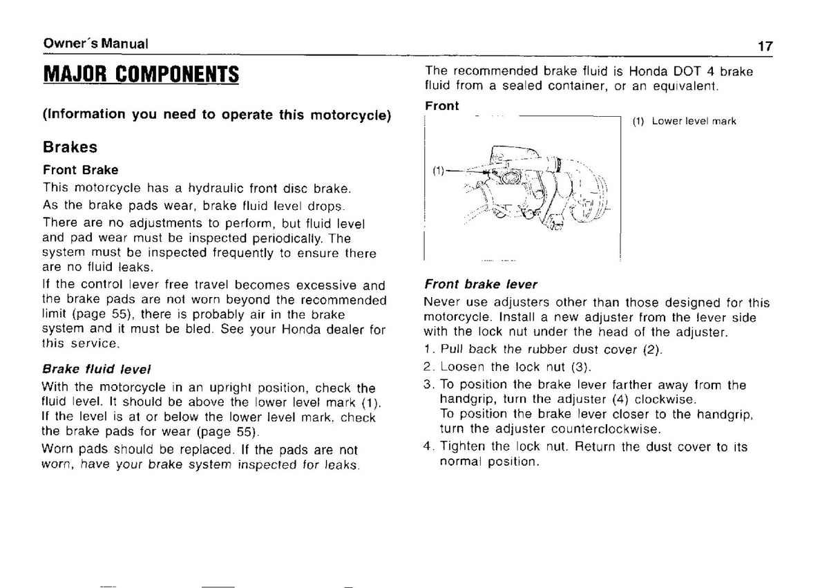 HONDA CRF150F Motorcycle Owners Manual - STEEL WIRE BOUND - PROTECTIVE COVERS