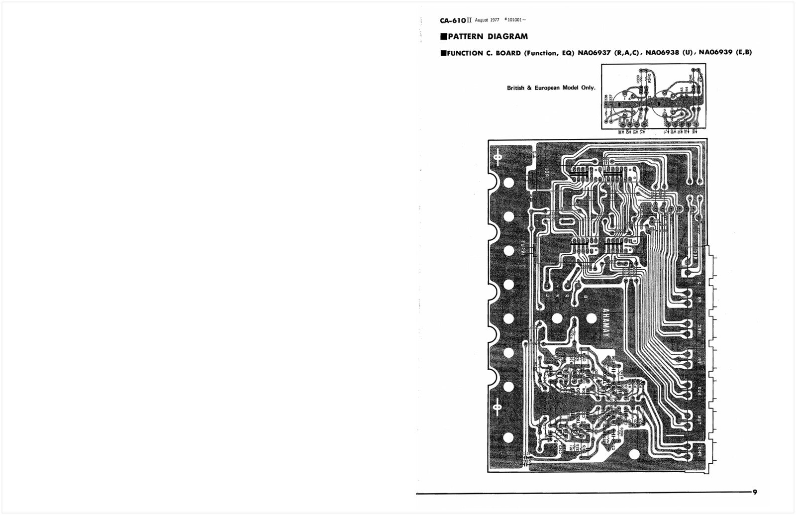 YAMAHA CA-610 II Stero Amplifier Service Manual - BOUND - COVERS - XL FOLDOUTS