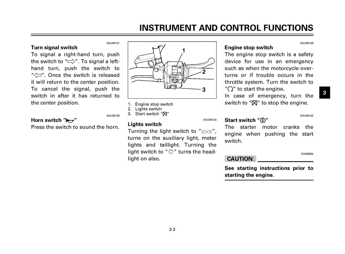YAMAHA XV125S Motorcycle Owners Manual 2000 - STEEL WIRE BOUND - TOUGH COVERS