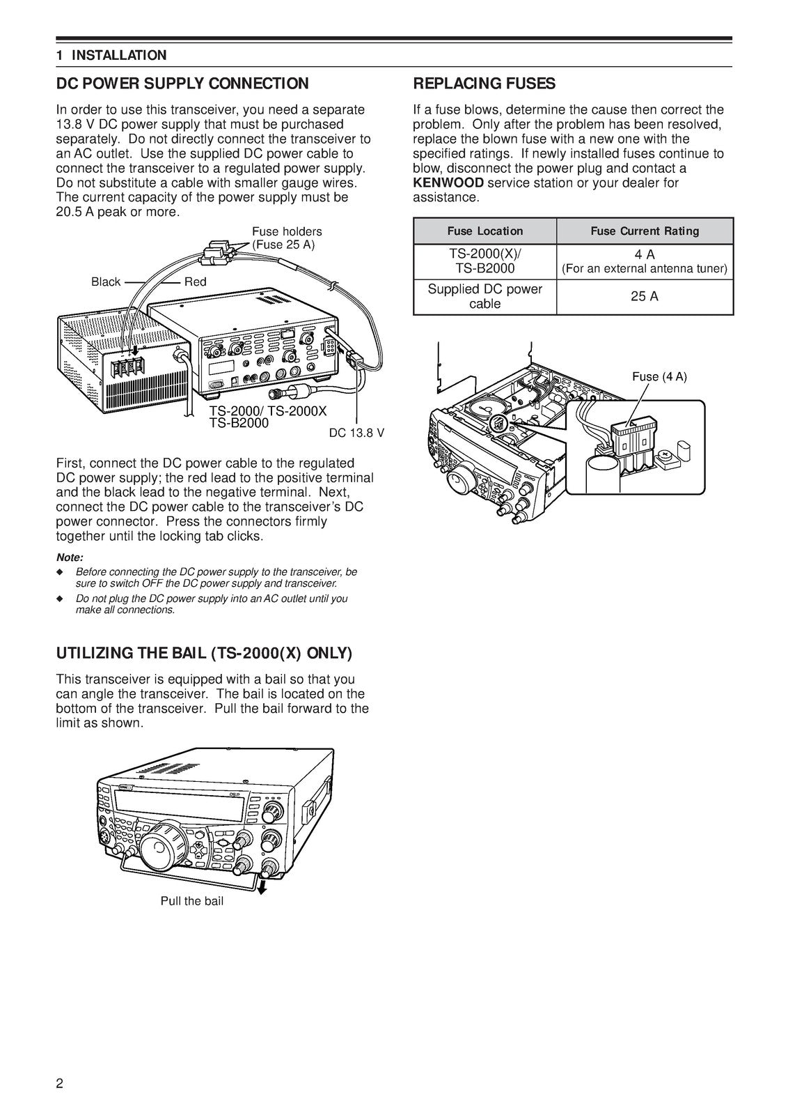 KENWOOD TS-2000 TS-2000X TS-B2000 Transceiver Instruction Manual - WIRE BOUND