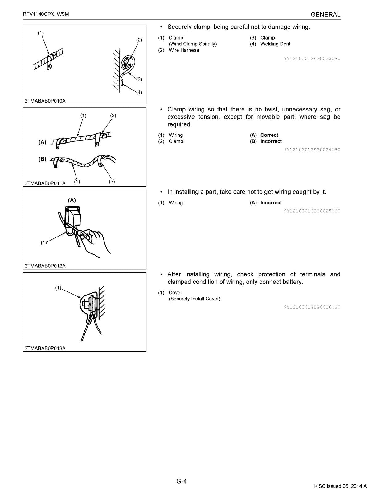 KUBOTA RTV1140CPX Workshop Manual - BOUND - COVERS - XL FOLDOUT PAGES