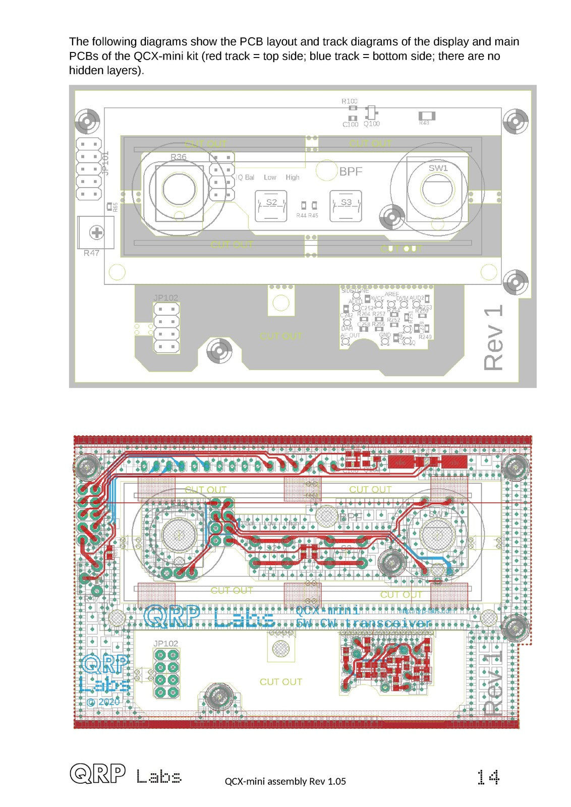 QRP LABS QCX-mini PCB Rev 1 And 2 Assembly Manual - WIRE BOUND - TOUGH COVERS
