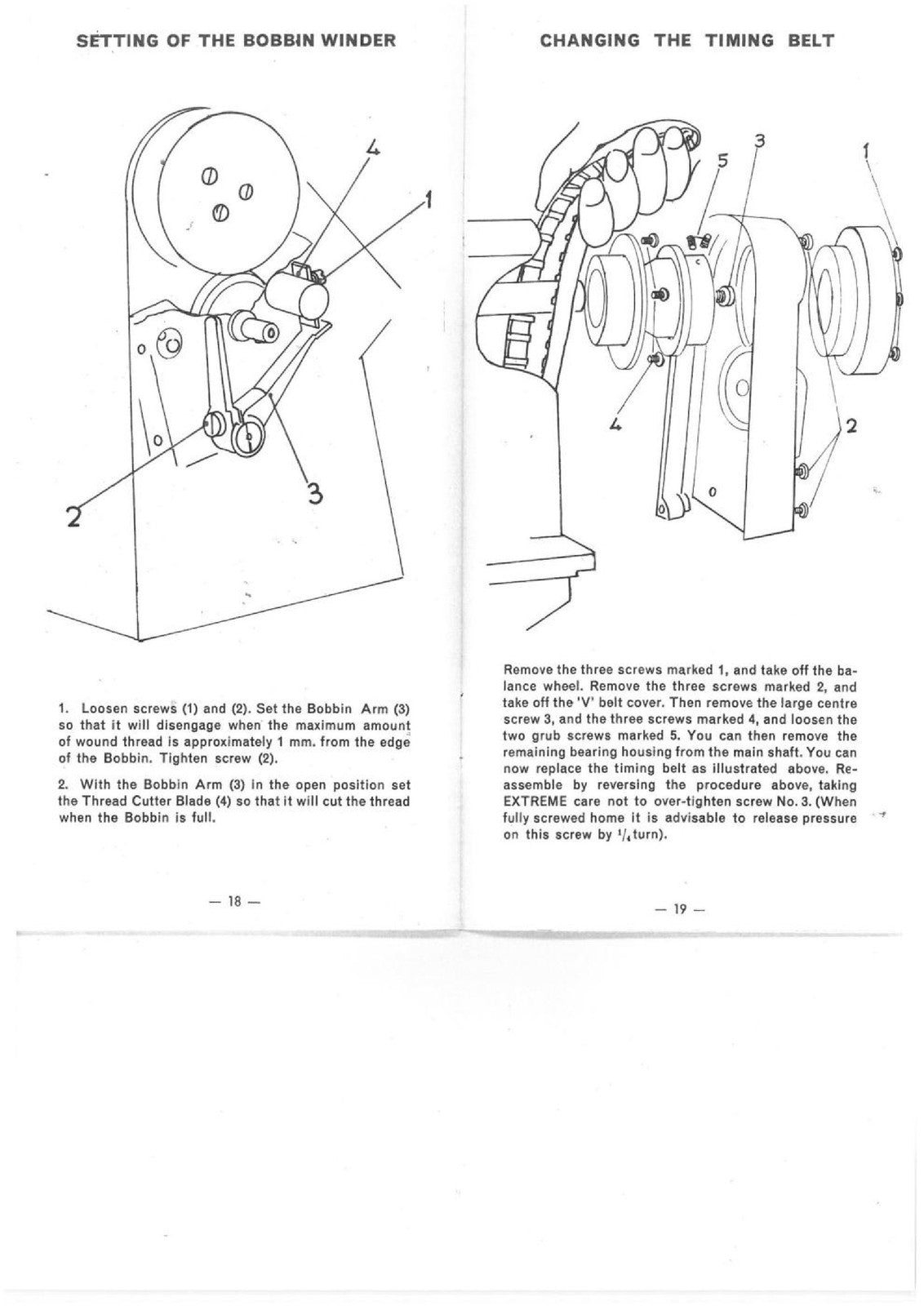 ALFA 206 Sewing Machine Instruction And Timing Manual - WIRE BOUND - COVERS