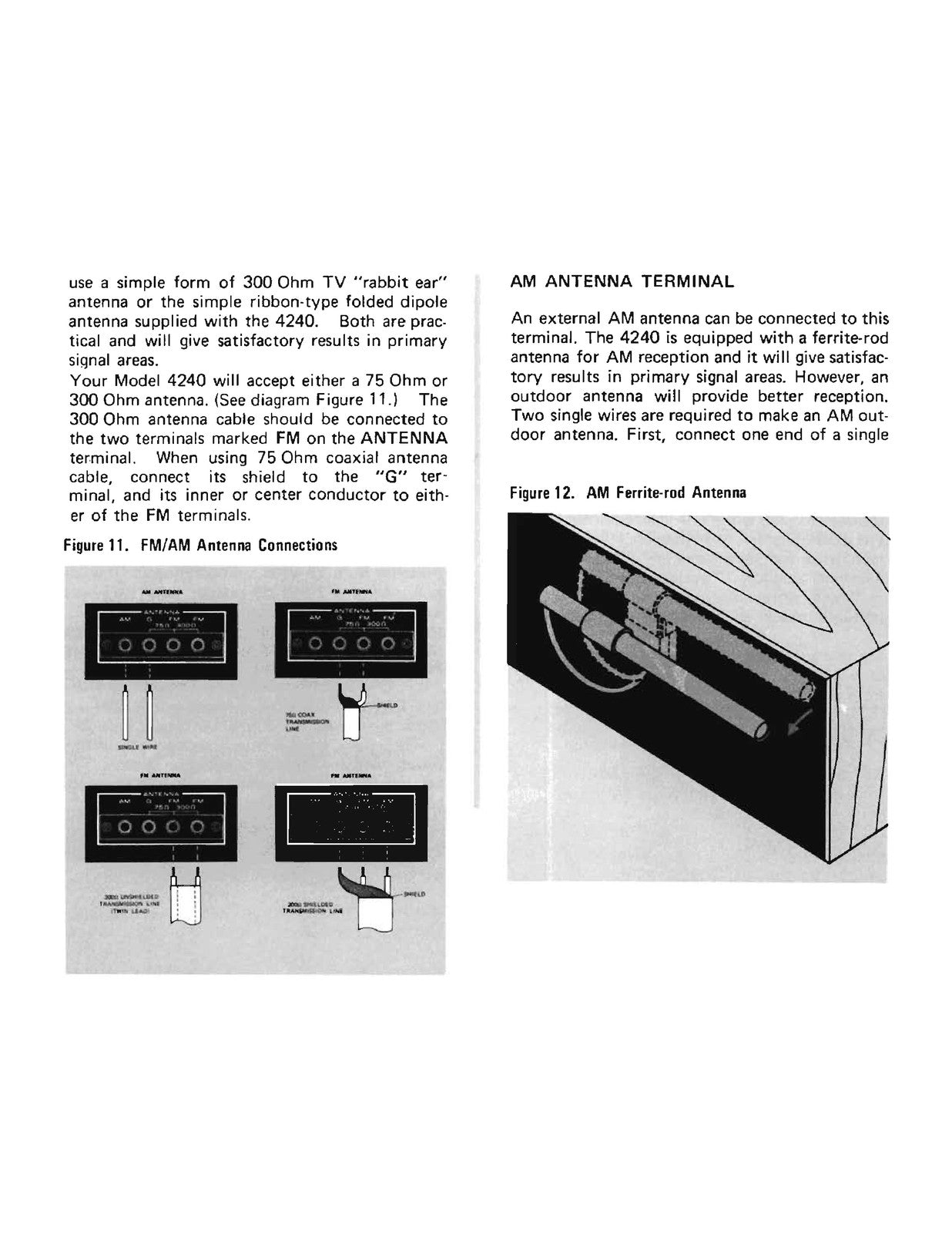 MARANTZ 4240 Stereo 2 Quadradial 4 Receiver Owners Manual - WIRE BOUND - COVERS