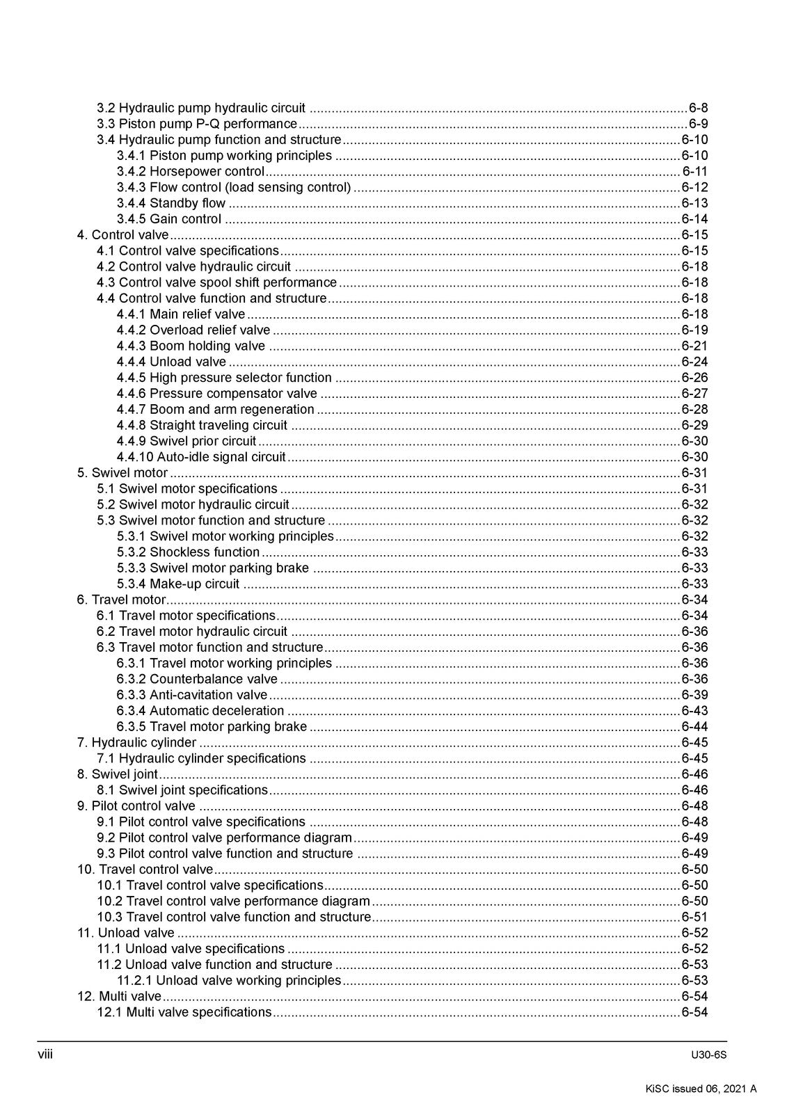 KUBOTA U30-6S Excavator Workshop Service Manual - BOUND - COVERS - XL FOLDOUTS