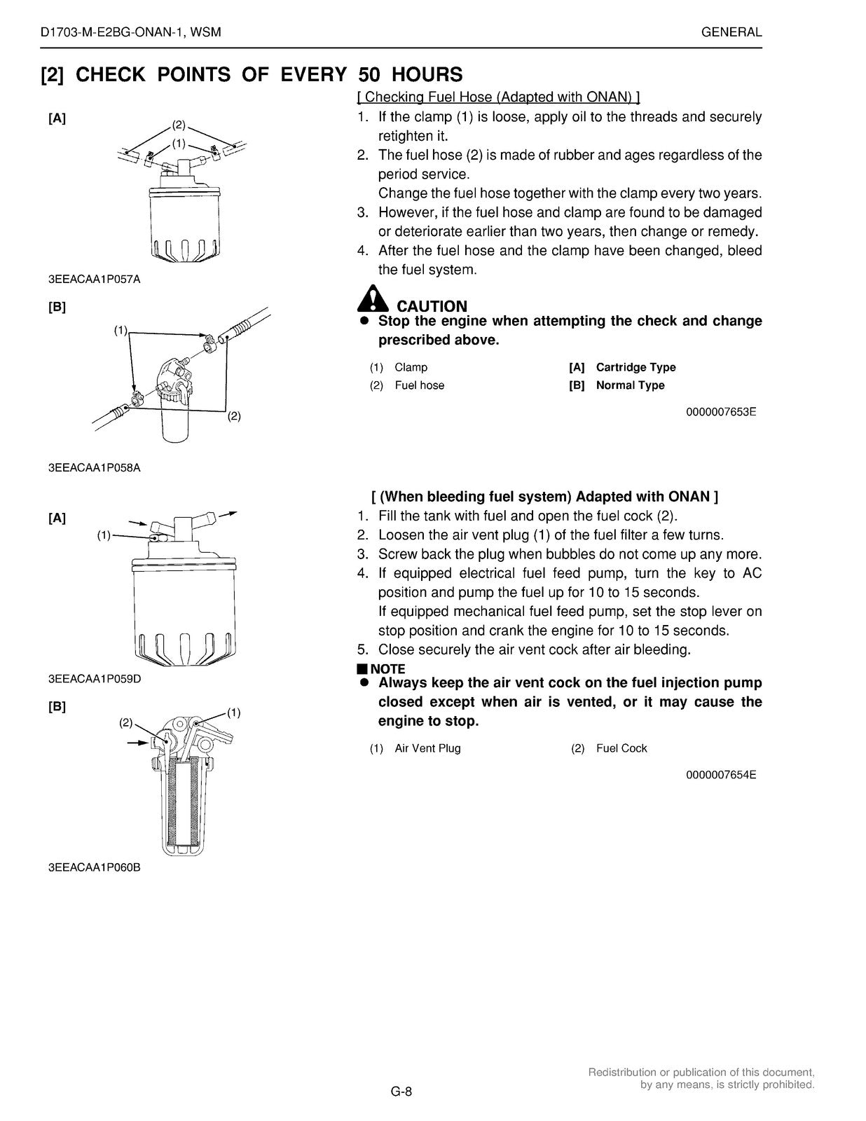 KUBOTA D1703-M-E2BG-ONAN-1 Diesel Engine Workshop Manual 2004 - WIRE BOUND