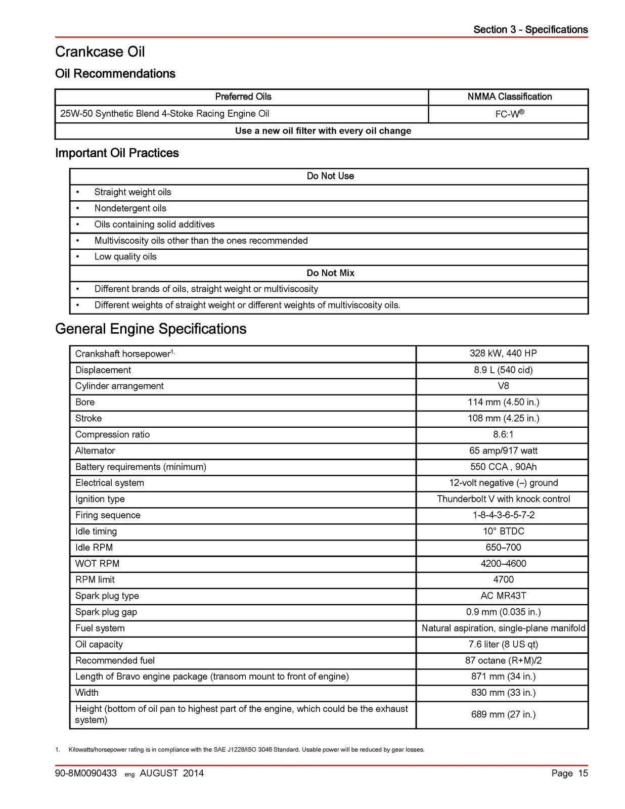 MERCURY 540 MAG Bravo 4V Marine Engine Service Manual - WIRE BOUND - COVERS