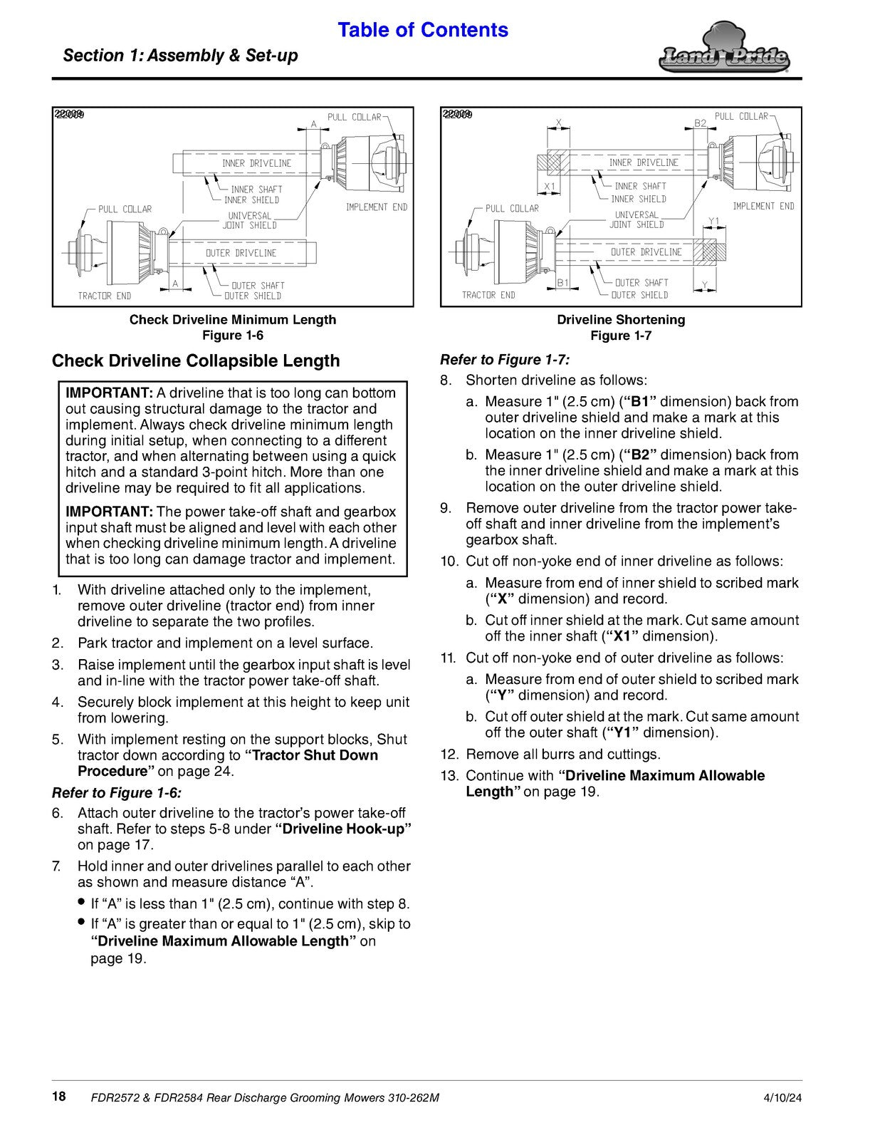 LAND PRIDE FDR2572 FDR2584 Grooming Mowers Operators Manual 2024 - WIRE BOUND