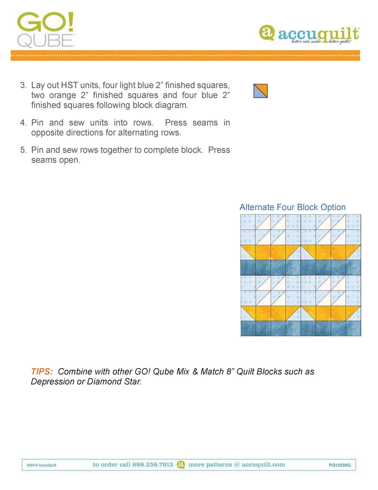ACCUQUILT GO QUBE 8" Block Patterns Manual - WIRE BOUND - TOUGH COVERS