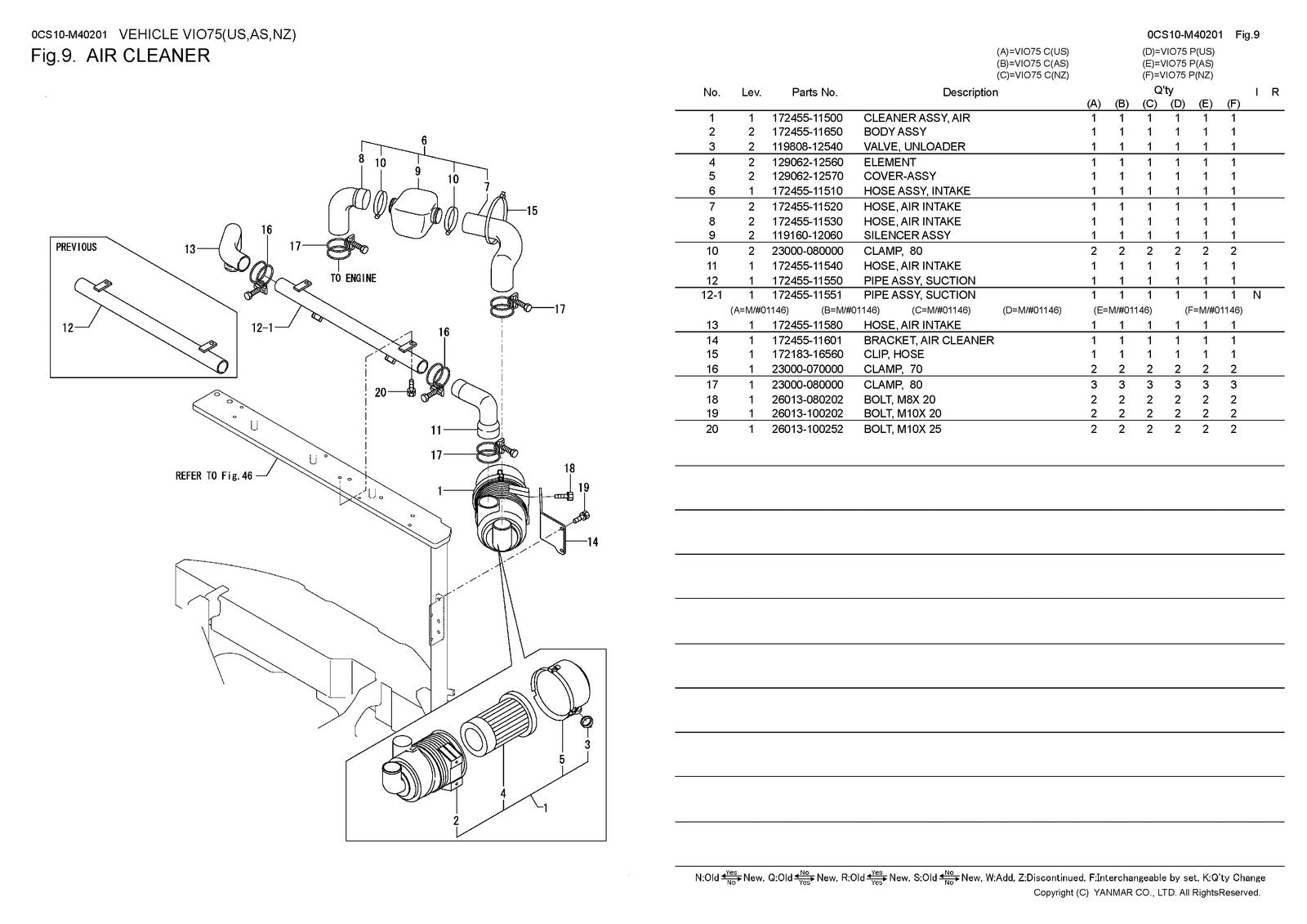 YANMAR ViO75 Excavator Parts Catalog Manual 2015 - WIRE BOUND - TOUGH COVERS