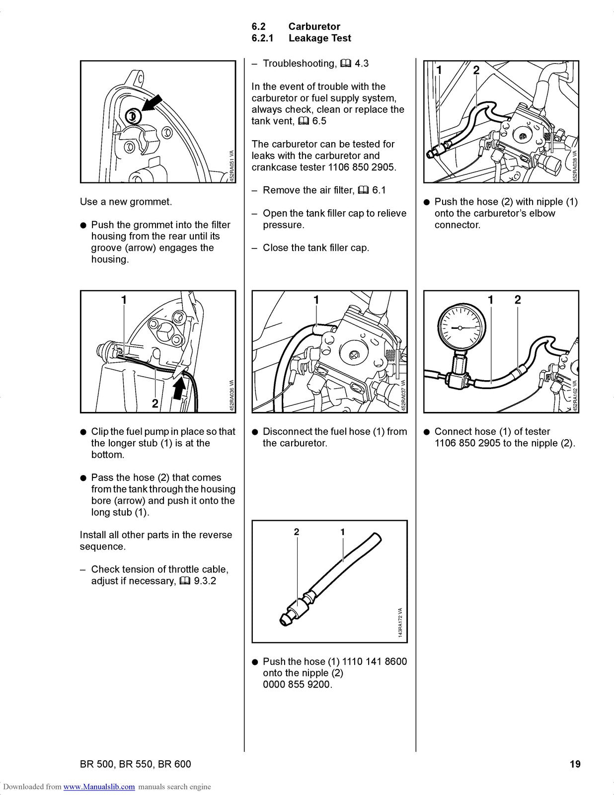 STIHL BR 500 550 600 Backpack Blower Service Manual 2009 - WIRE BOUND - COVERS