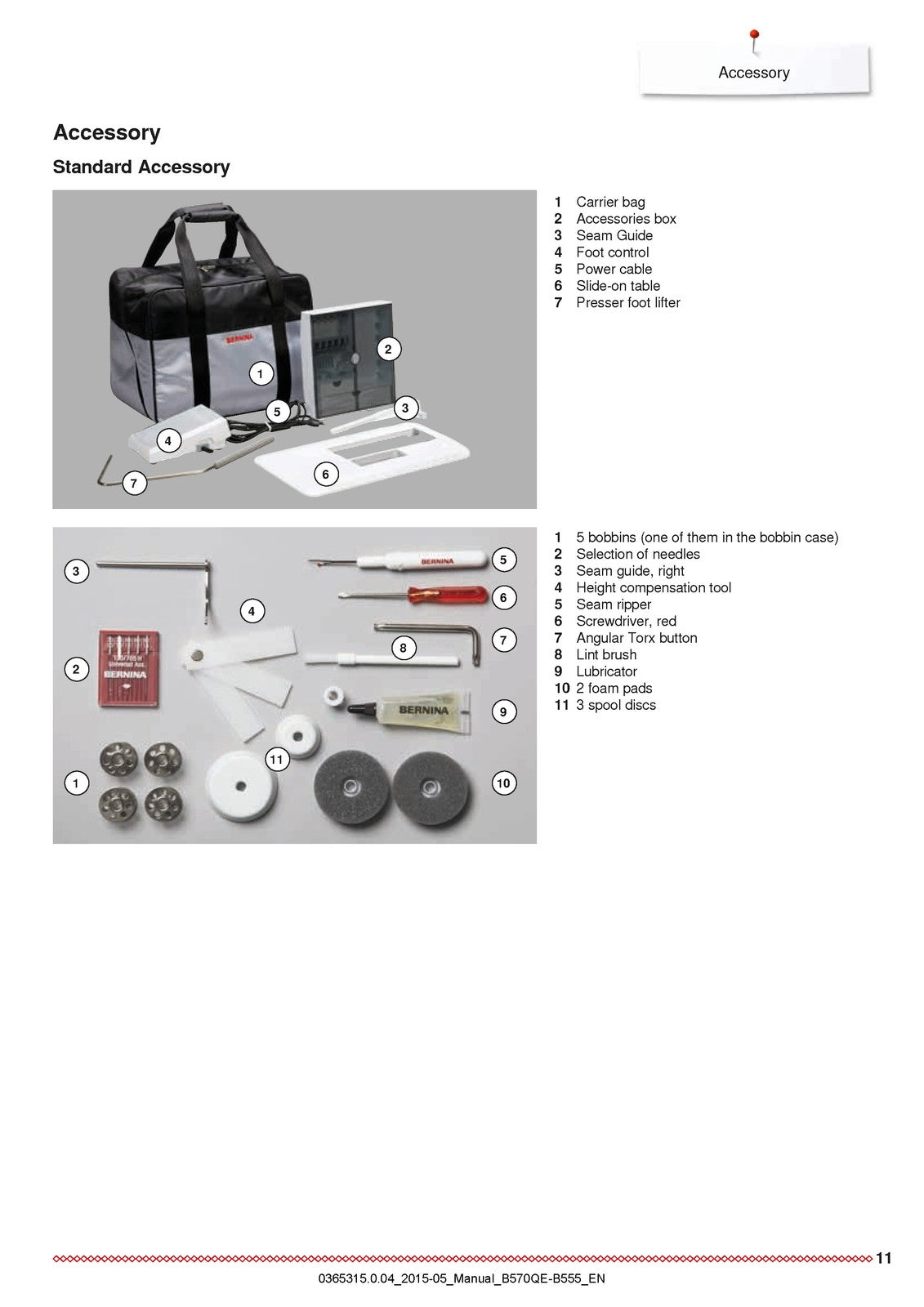 BERNINA 555 570QE Sewing Machine Manual - STEEL WIRE BOUND - PROTECTIVE COVERS