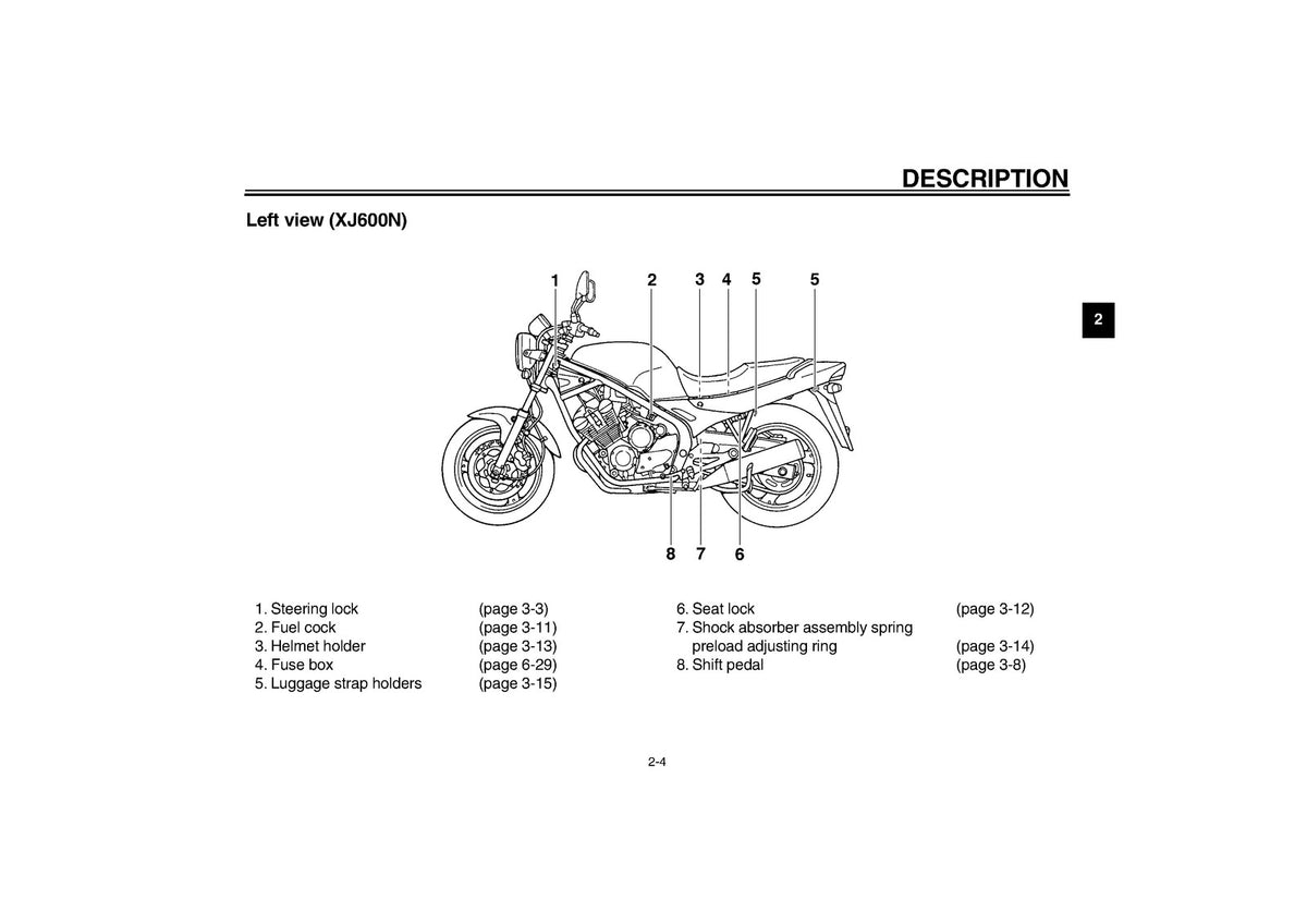 YAMAHA XJ600S XJ600N Motorcycle Owners Manual 2001 - WIRE BOUND - TOUGH COVERS