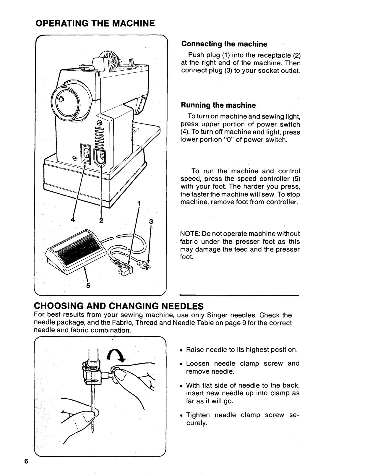 SINGER 6202 6212 Instruction Manual - STEEL WIRE BOUND - PROTECTIVE COVERS