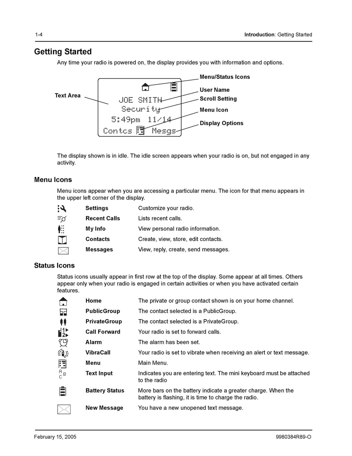 MOTOROLA DTR Series DTR550 DTR650 Two-Way Radio User Guide 2005 - WIRE BOUND