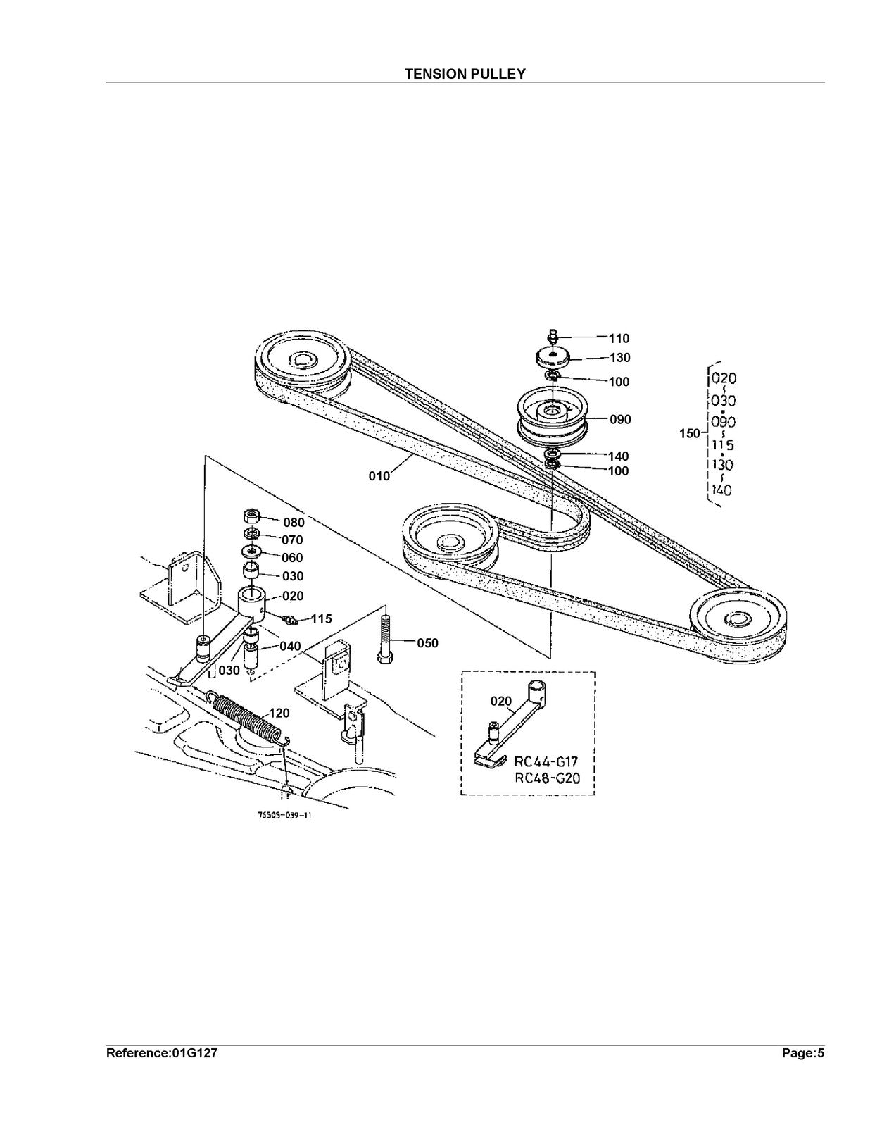 KUBOTA RC48-G20 Mower Deck Parts List Manual - STEEL WIRE BOUND - TOUGH COVERS