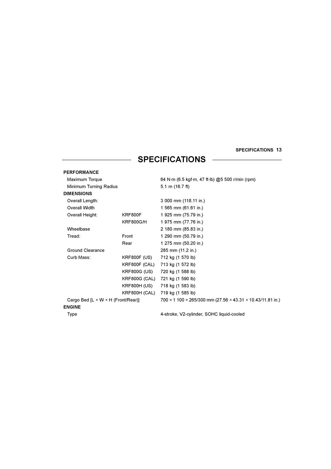 KAWASAKI Teryx Camo Owners Manual 2018 - STEEL WIRE BOUND - PROTECTIVE COVERS